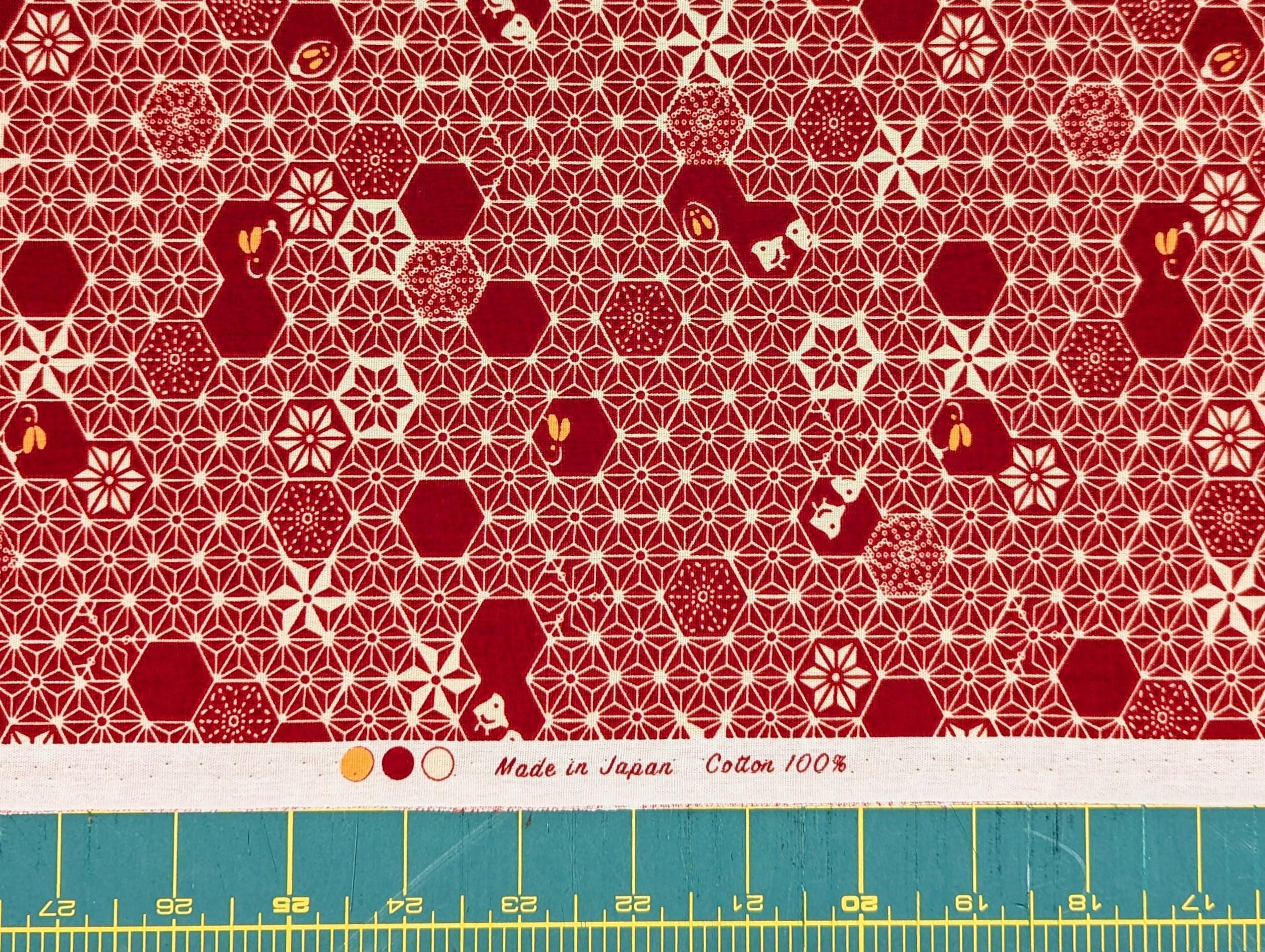 Yamaoka - Tortoise Shell Honeycomb Cotton Fabric - Red