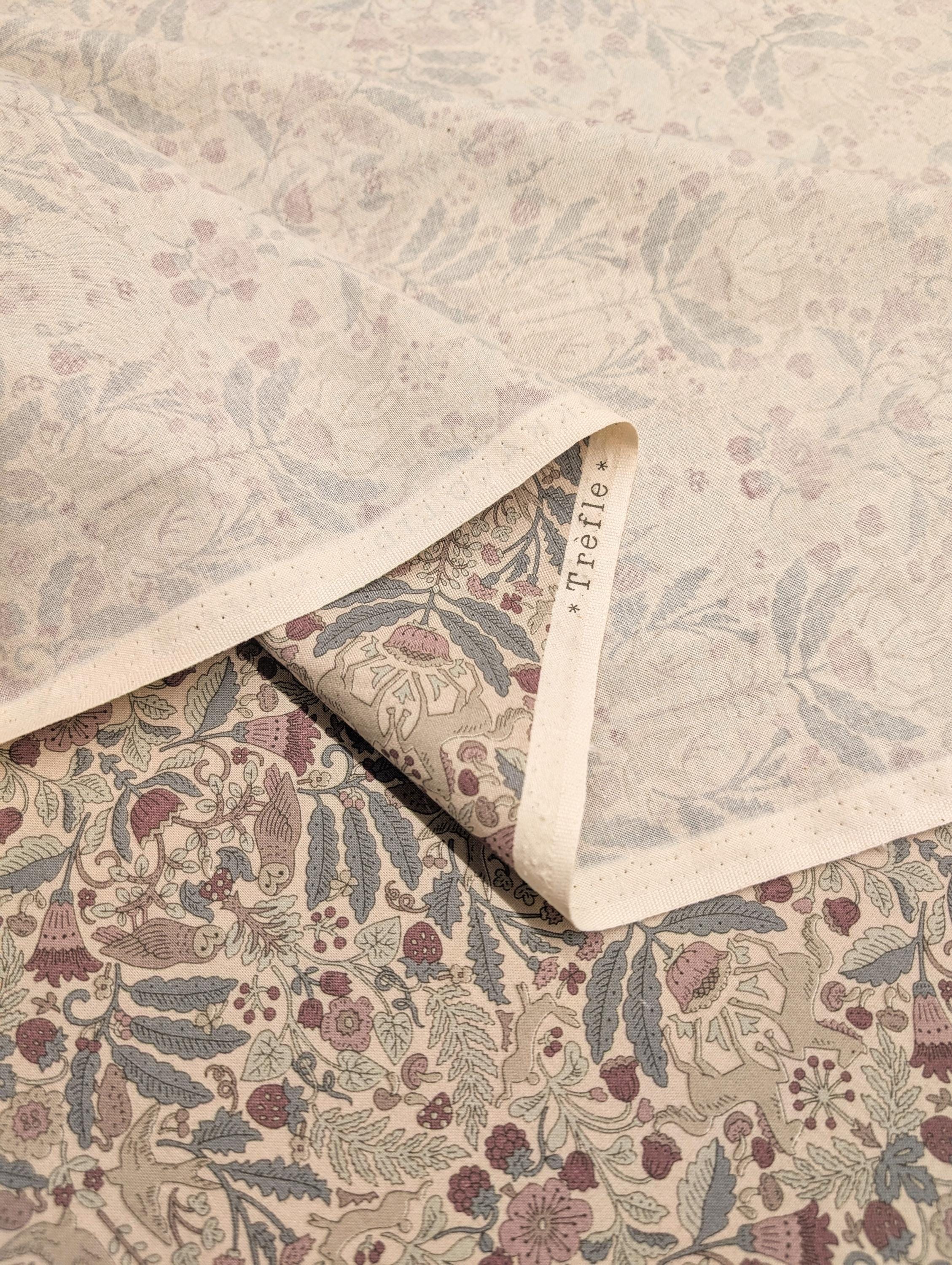 Kokka - Animal Forest Trèfle Cotton Sheeting - Beige