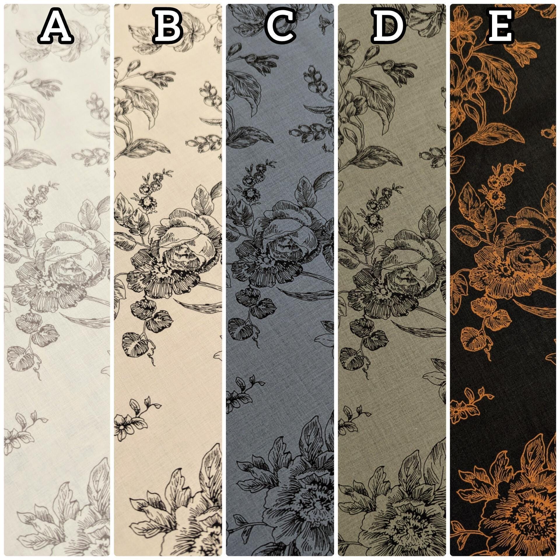 Hokkoh - Botanical Sketch Organic Cotton Lawn - Green and Black