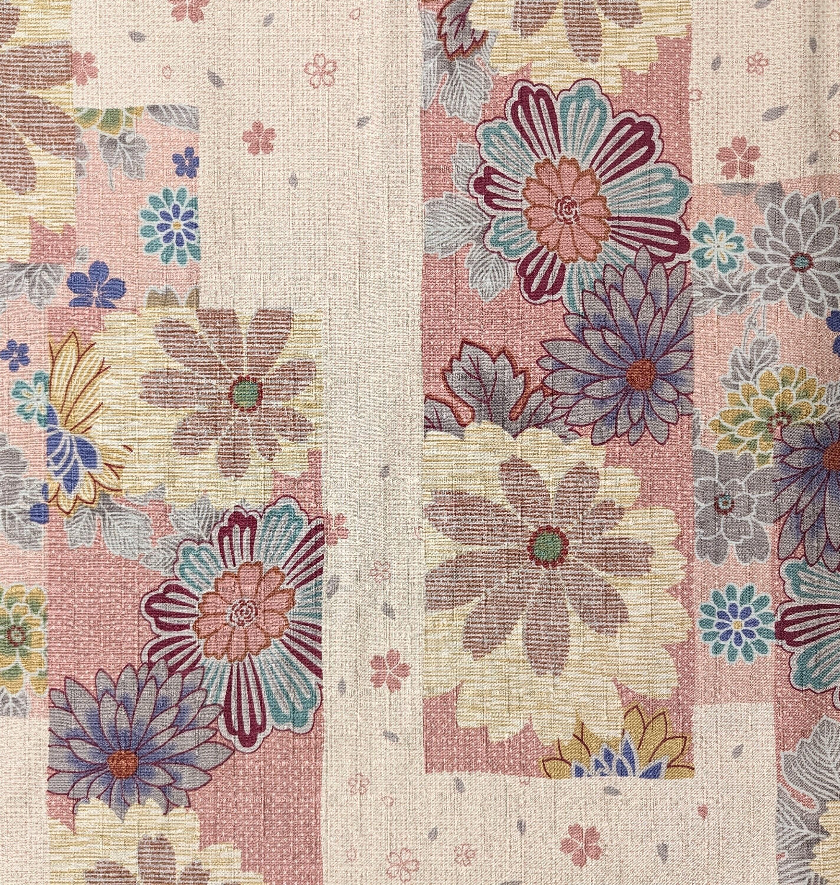 Kobayashi - Spring Pastel Flowers Cotton Dobby - Pink