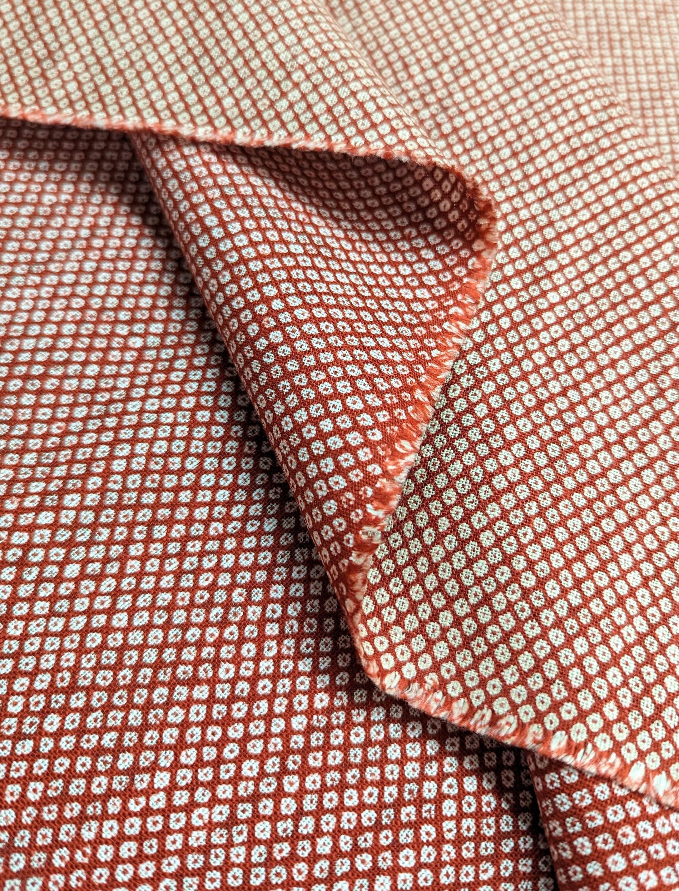 Sevenberry - Kanoko Shibori Print Cotton Fabric - Red Beige