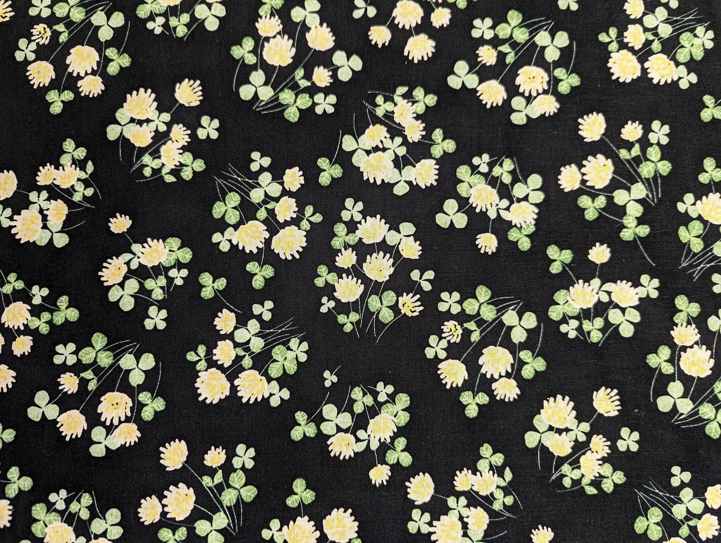Kokka - Spring Bouquet Cotton/Linen Fabric - Black