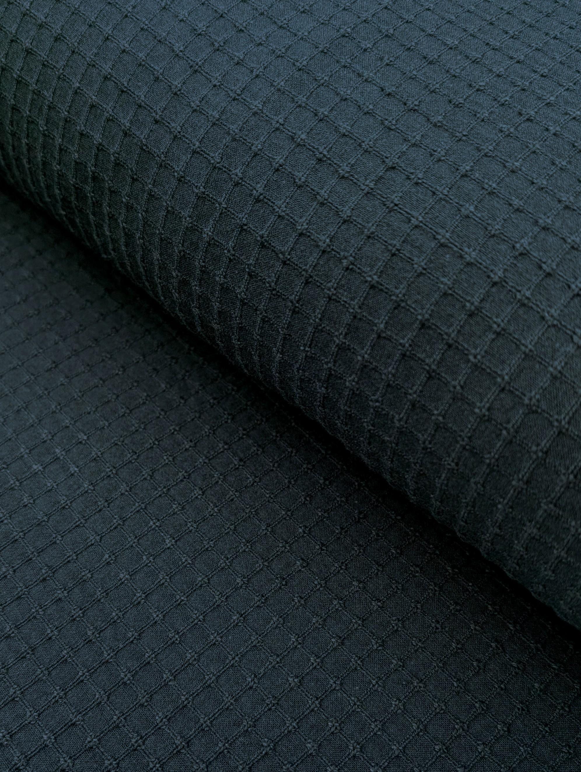 Kobayashi - Soft Gridded Weave Cotton Fabric - Navy Blue