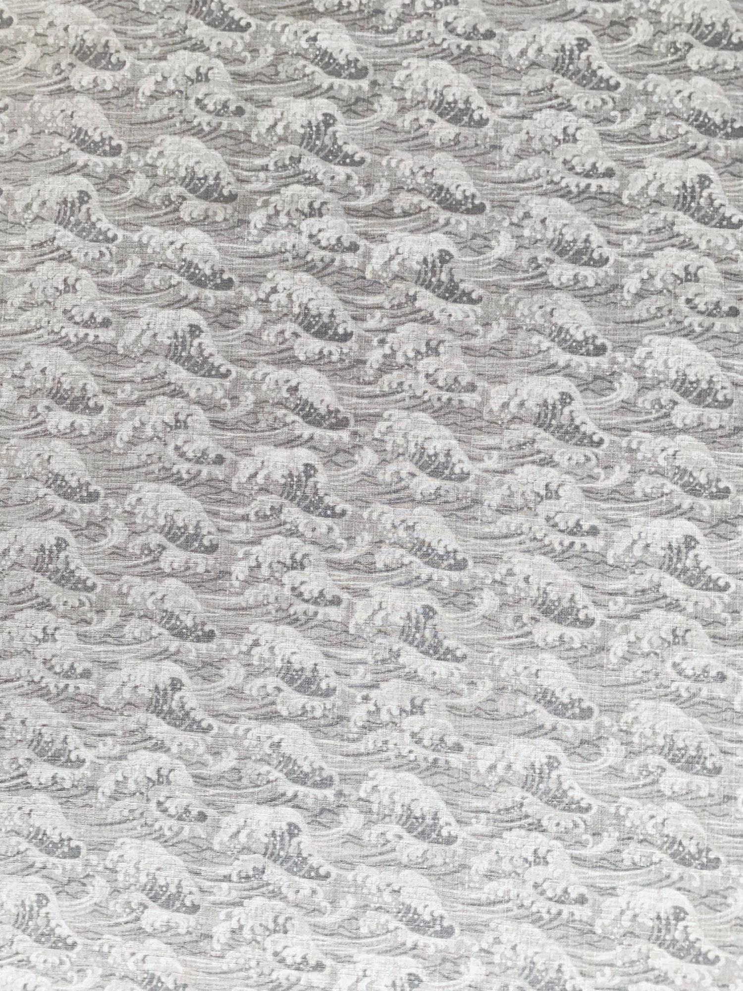 Sevenberry - Ocean Waves Cotton Dobby - Light Gray