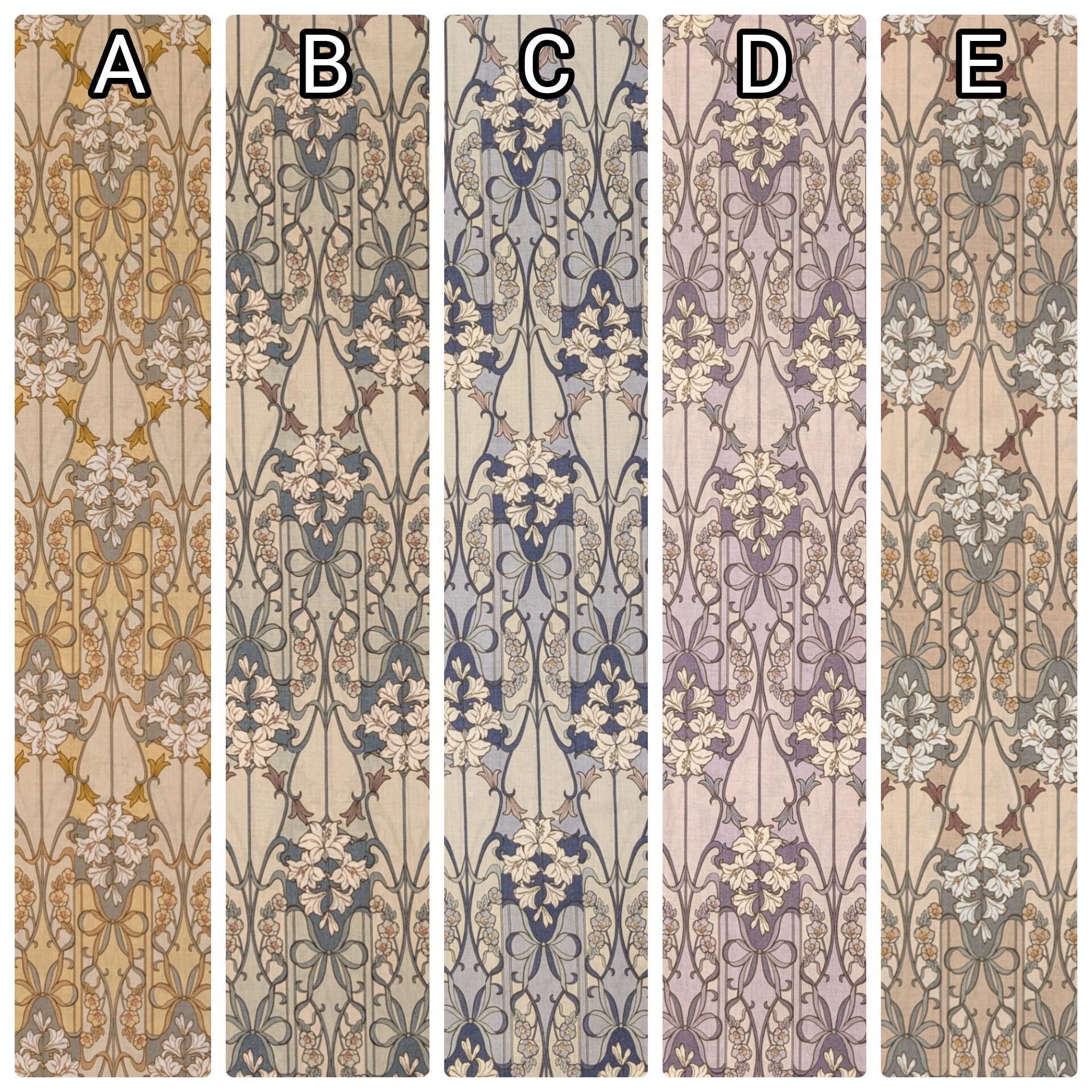Hokkoh - Nouveau Flower Filigree Cotton Lawn - Light Brown and Beige