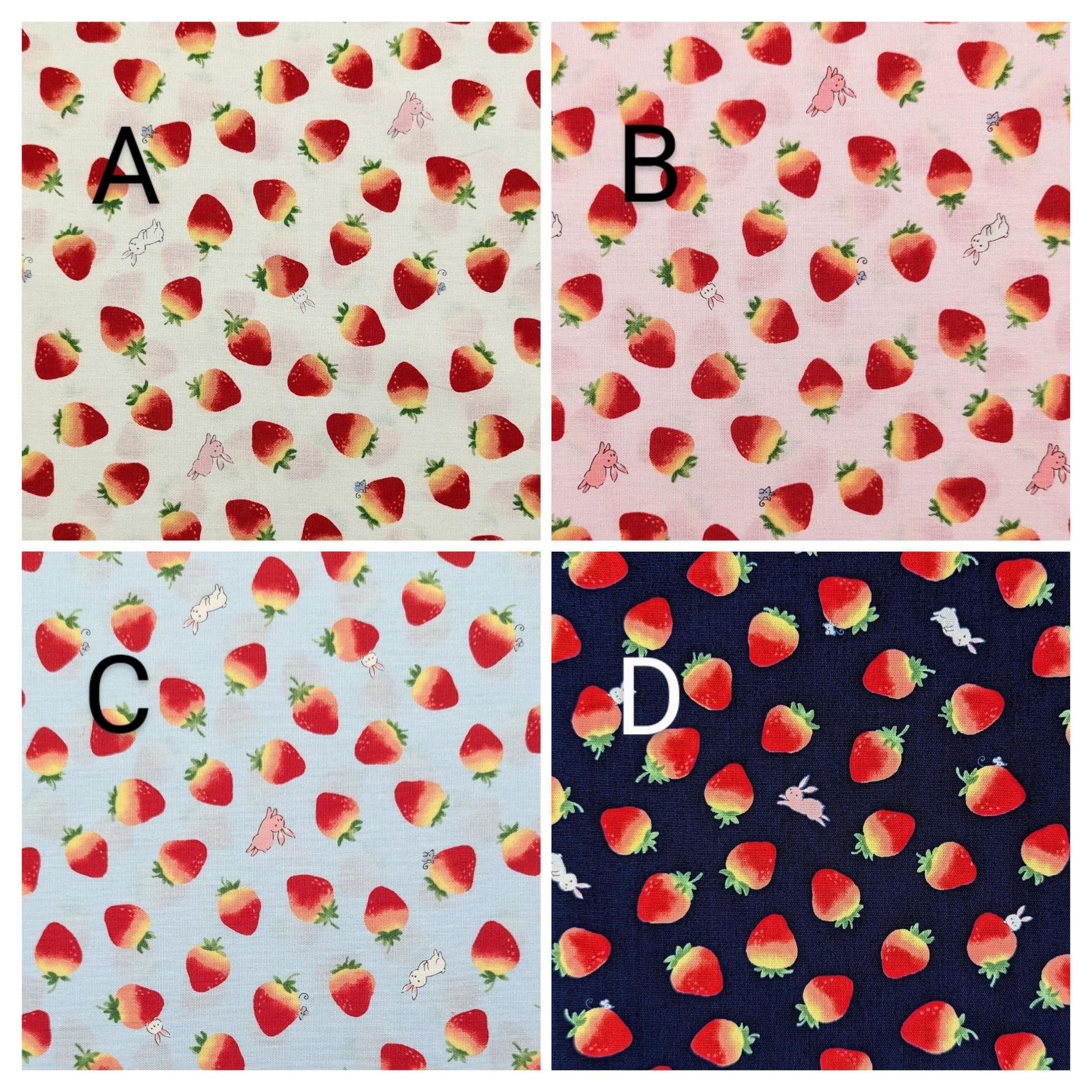 Cosmo - Strawberry Bunnies Kawaii Cotton - White
