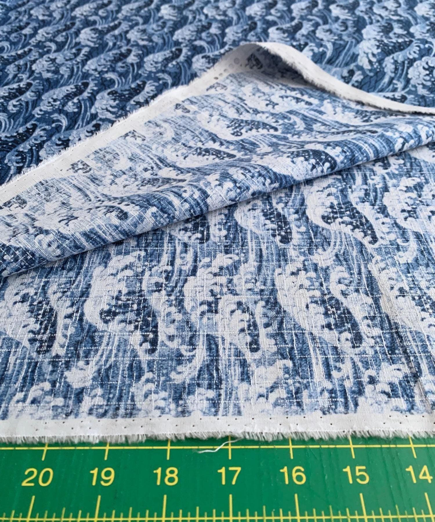 Sevenberry - Ocean Waves Cotton Dobby - Blue