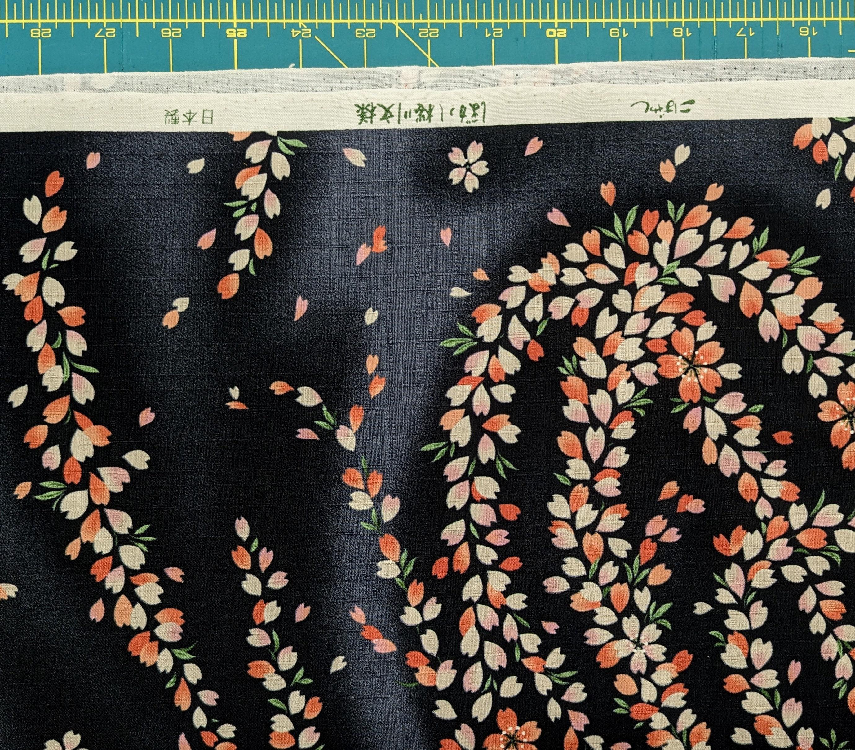 Kobayashi - Breezy Cherry Blossoms Cotton Dobby - Black