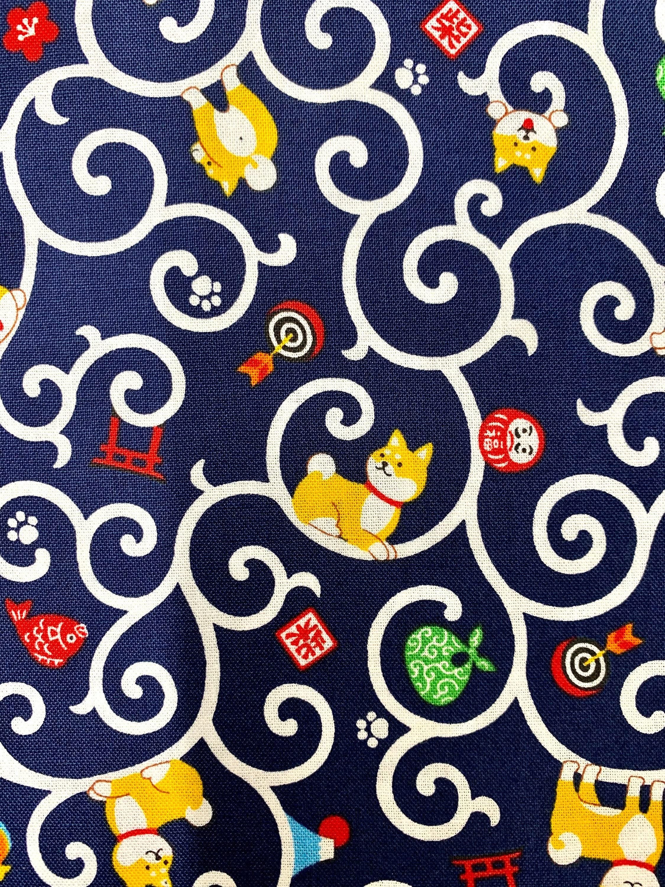 Cosmo - Shiba New Year Cotton - Navy Blue