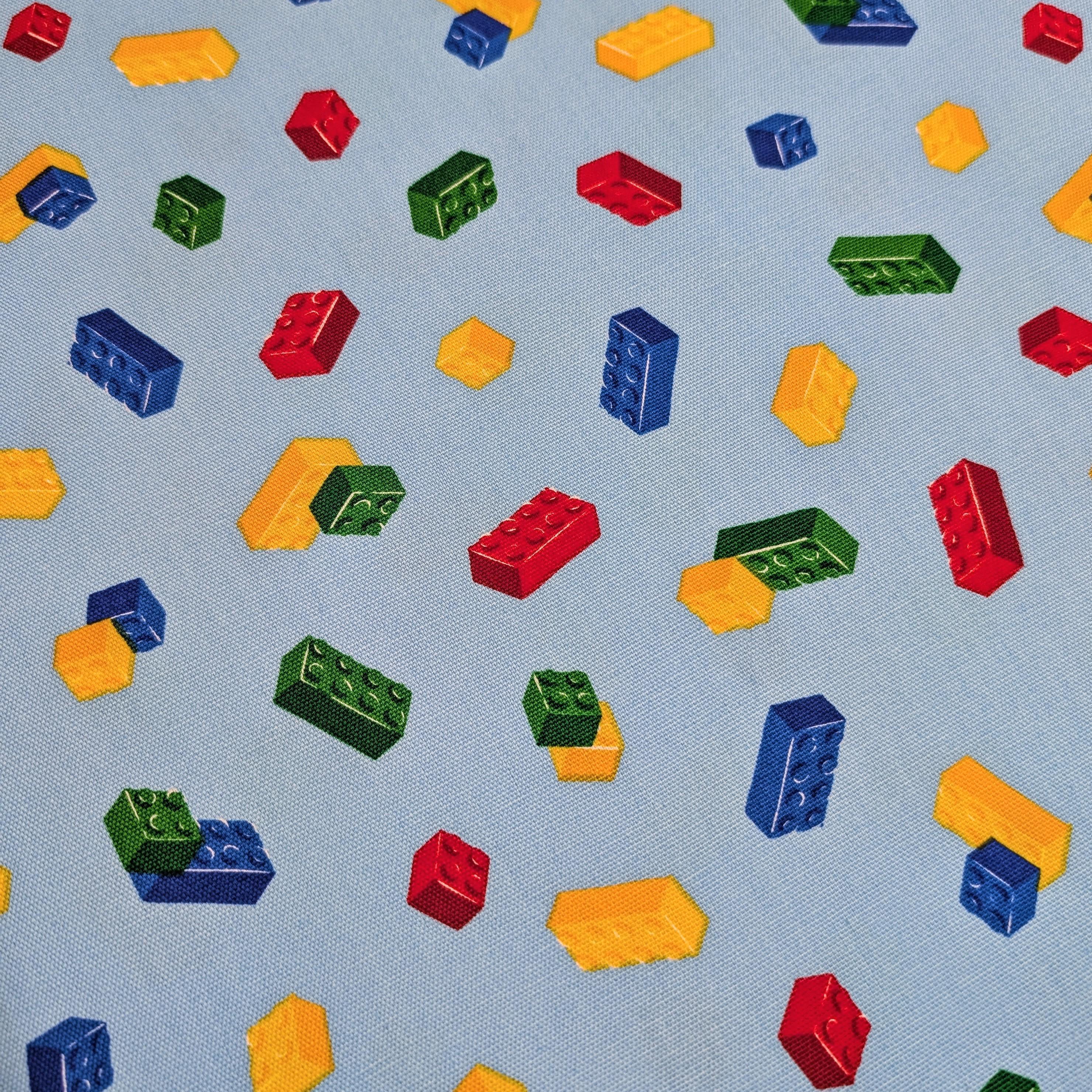Hishiei - Building Blocks Cotton Oxford Canvas - Blue