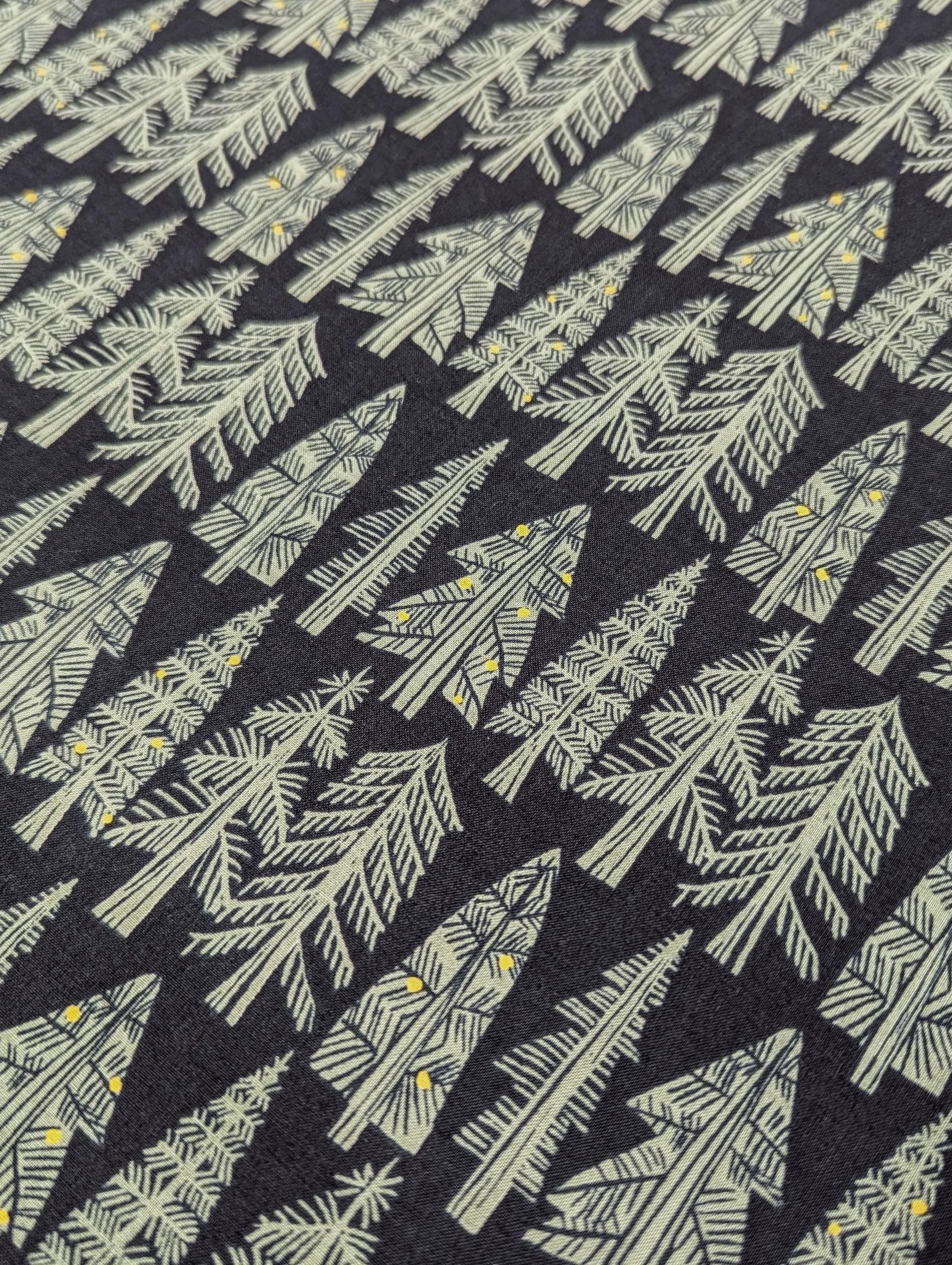 Hokkoh - Holiday Forest Cotton Lawn - Dark Blue