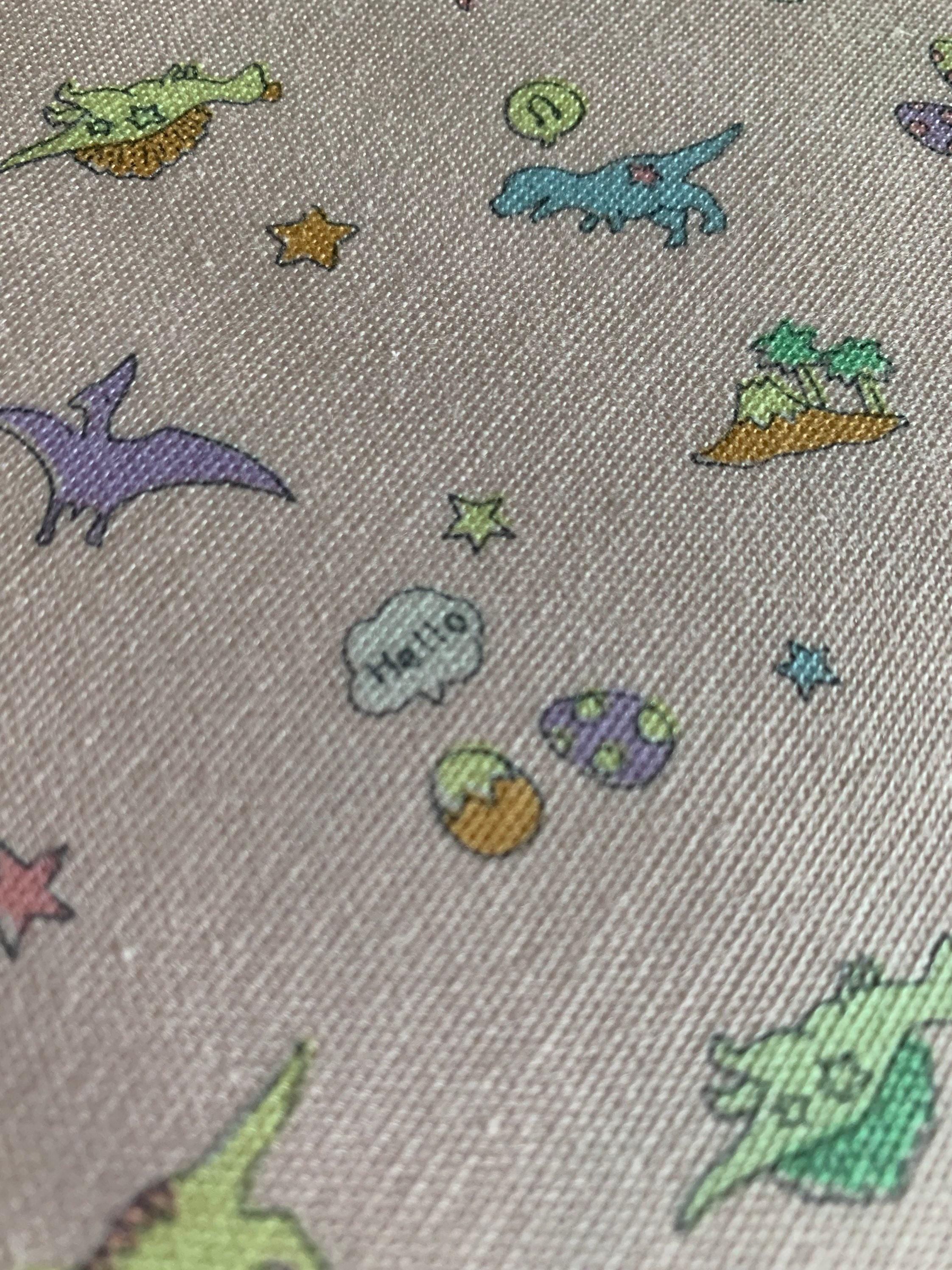 Kokka - Tiny Dinosaurs Trèfle Cotton Oxford - Pink