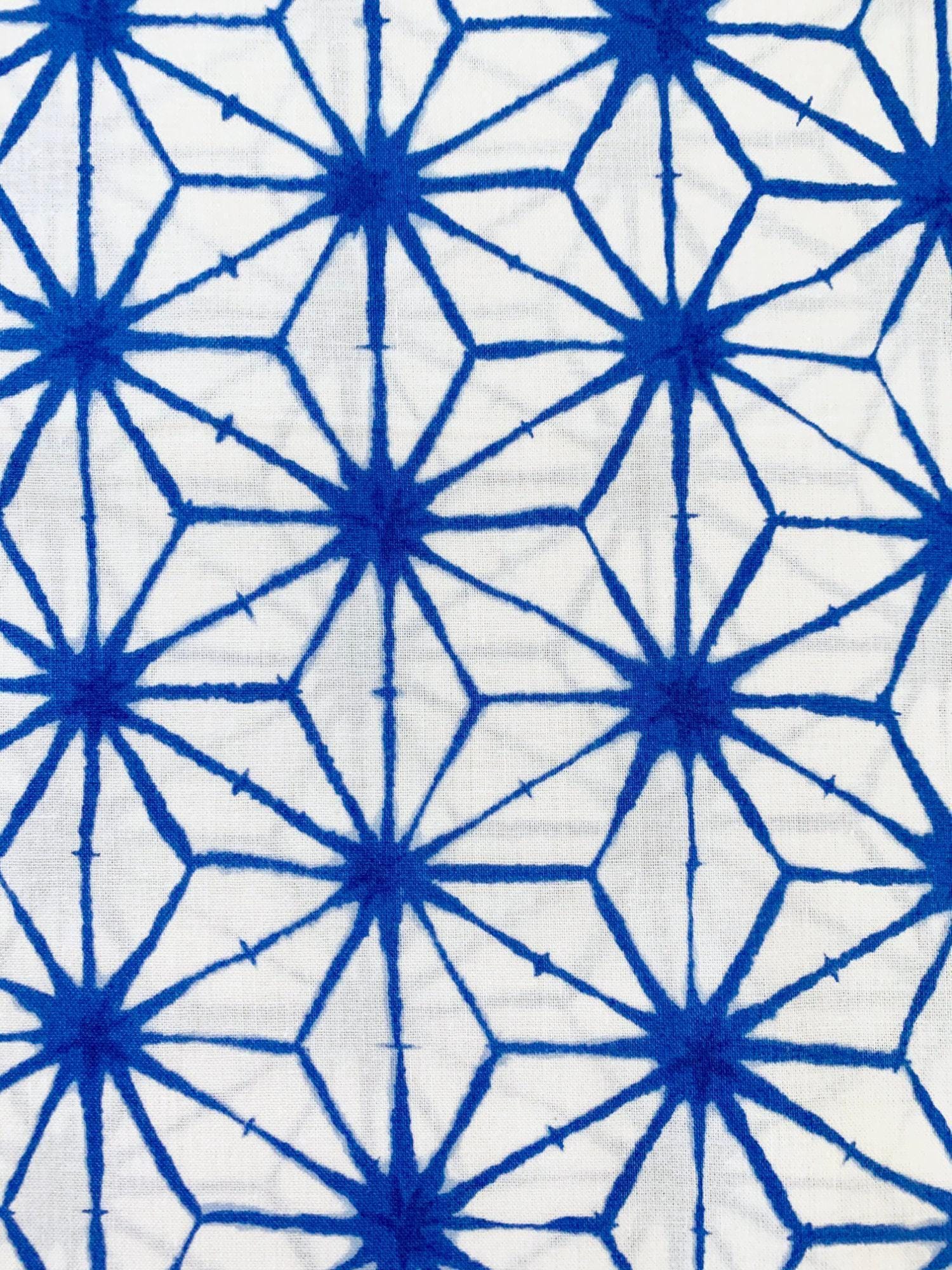 Sevenberry - Asanoha Printed Shibori-Style Collection Cotton Fabric - Light Blue
