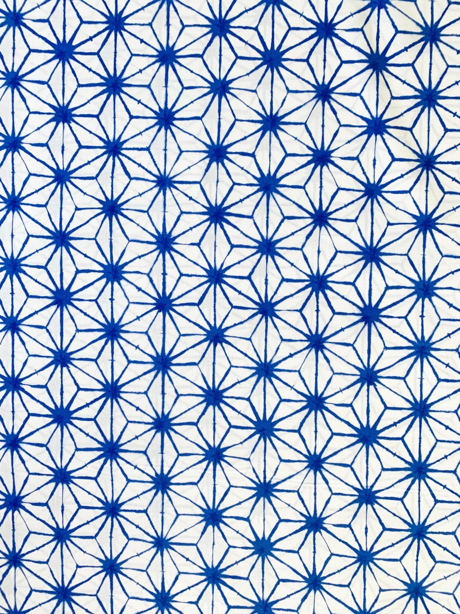 Sevenberry - Asanoha Printed Shibori-Style Collection Cotton Fabric - Light Blue