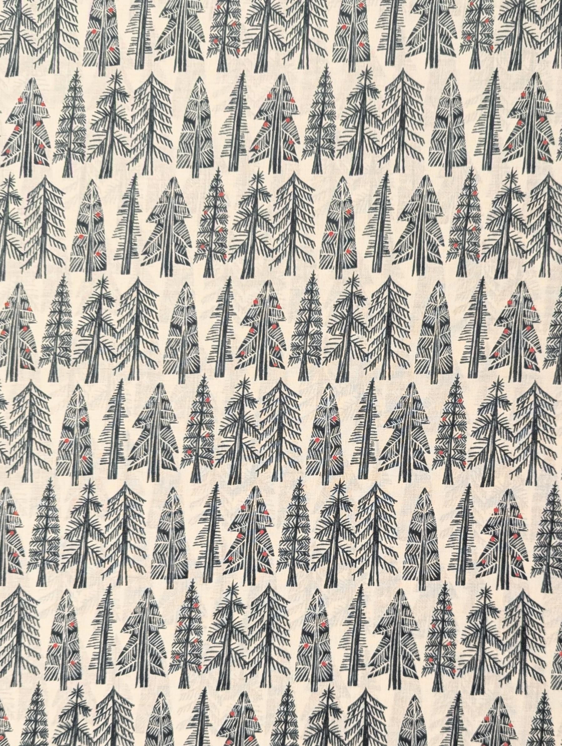 Hokkoh - Holiday Forest Cotton Lawn - White