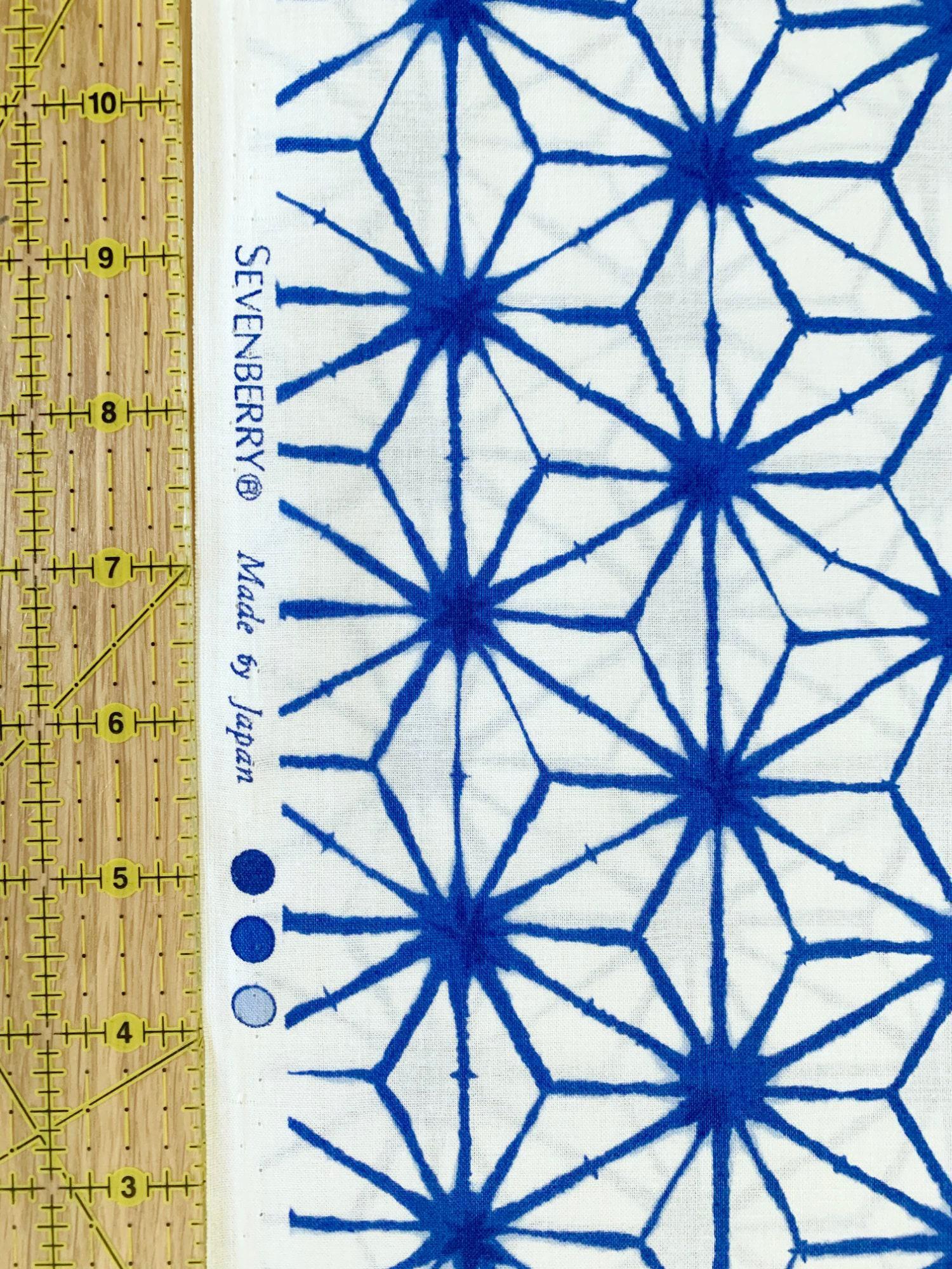 Sevenberry - Asanoha Printed Shibori-Style Collection Cotton Fabric - Light Blue
