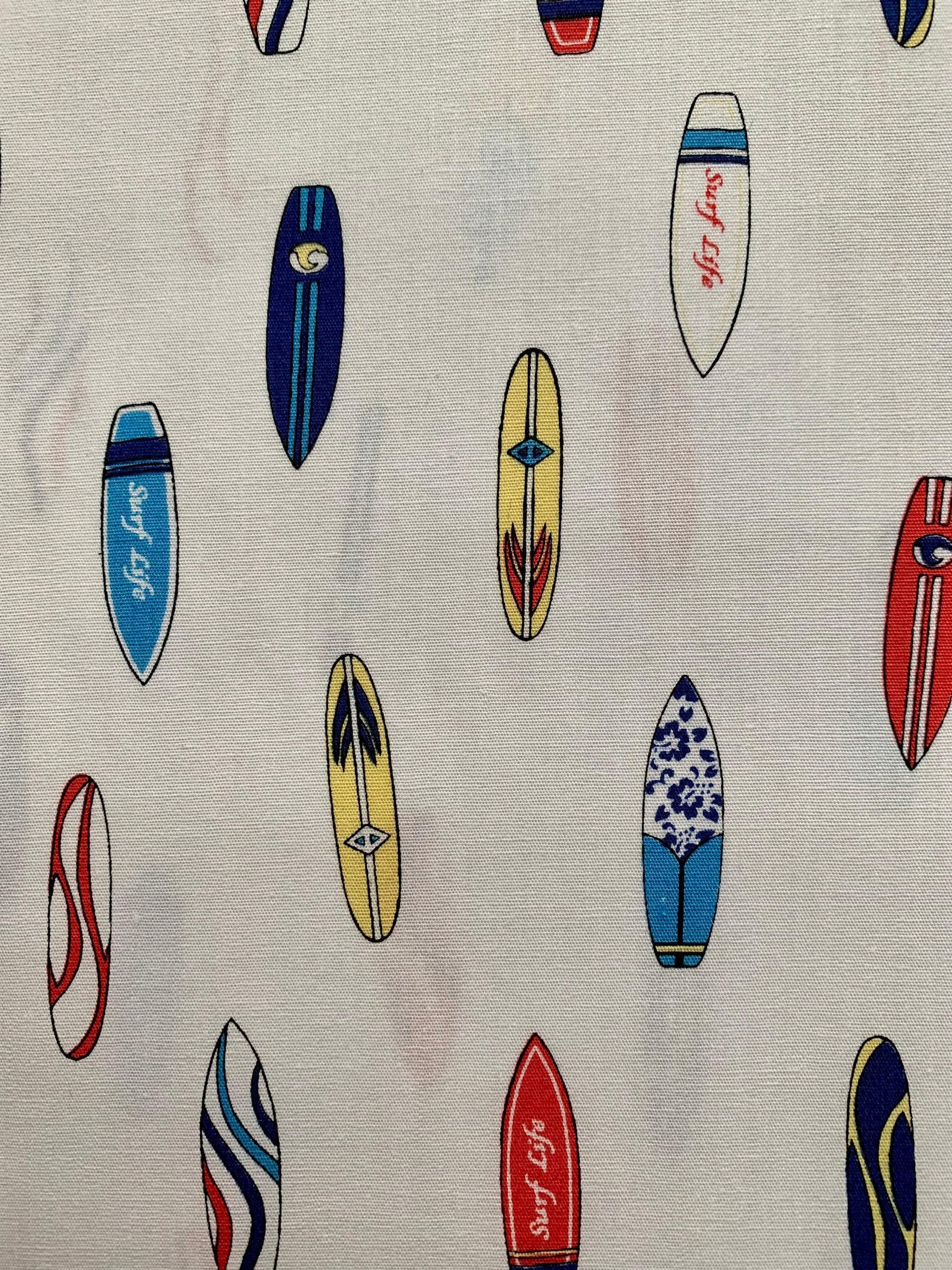 Sevenberry - Tiny Surfboards Cotton Fabric - White