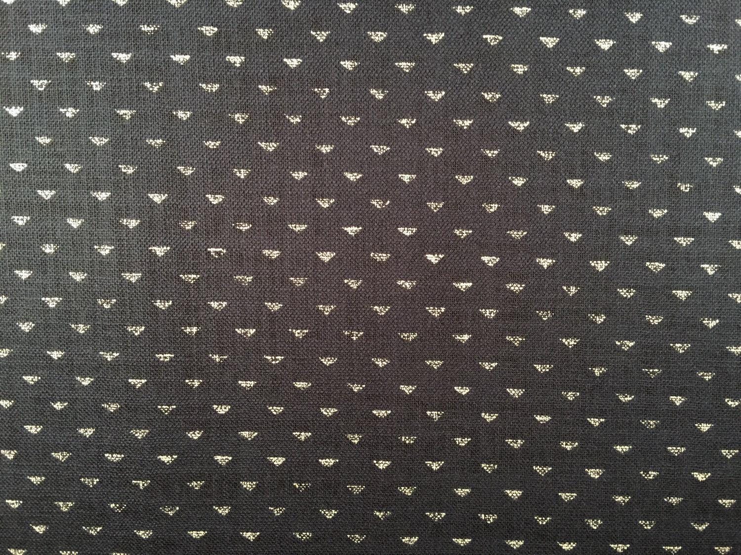 Sevenberry - Tiny Triangles Print Cotton Fabric - Navy Indigo and Beige