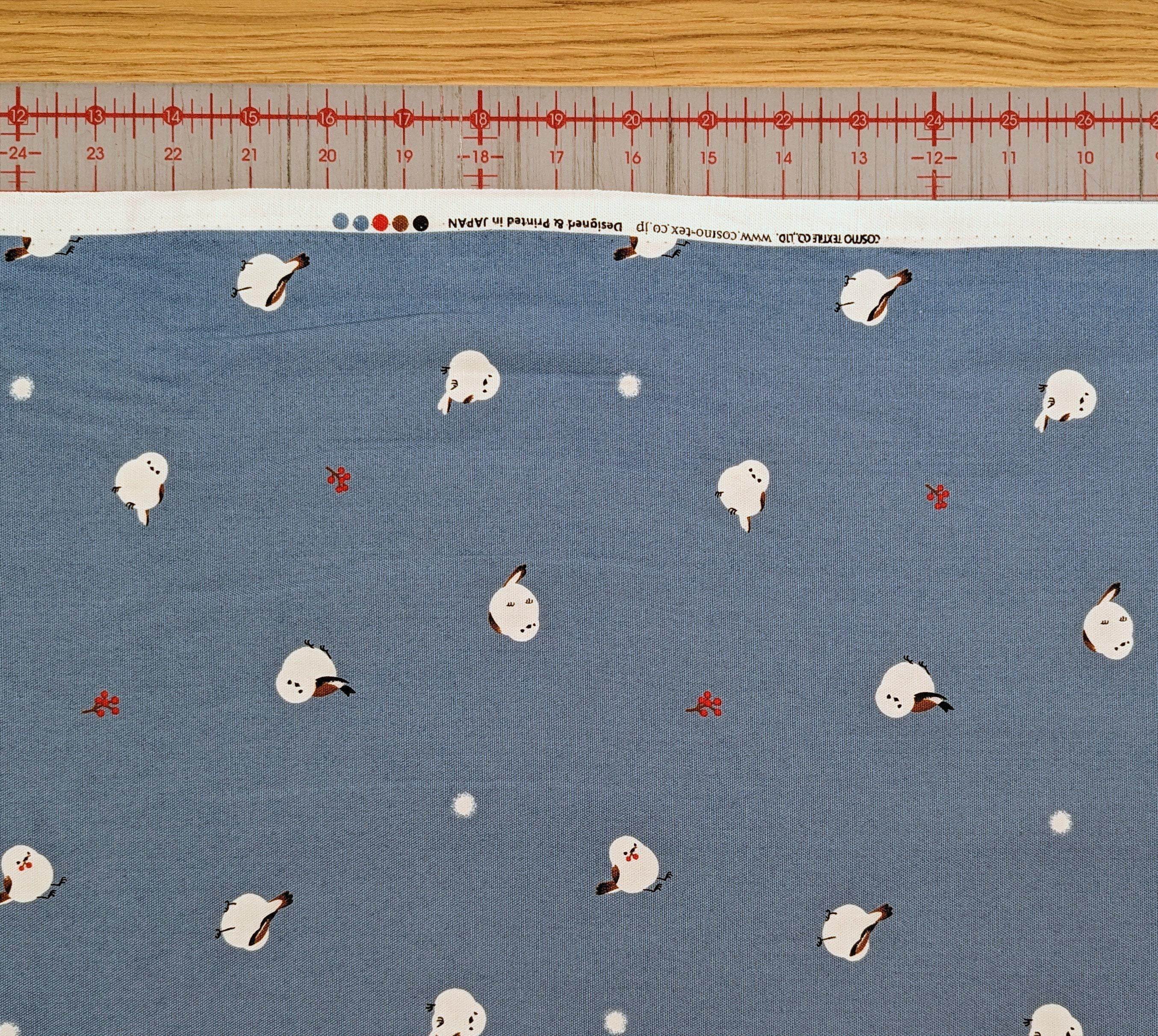 Cosmo - Winter Chickadees Cotton Oxford - Blue
