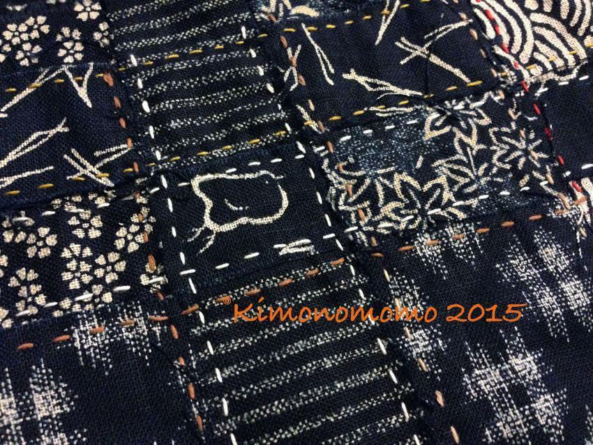 Sevenberry - Tiny Triangles Print Cotton Fabric - Navy Indigo and Beige