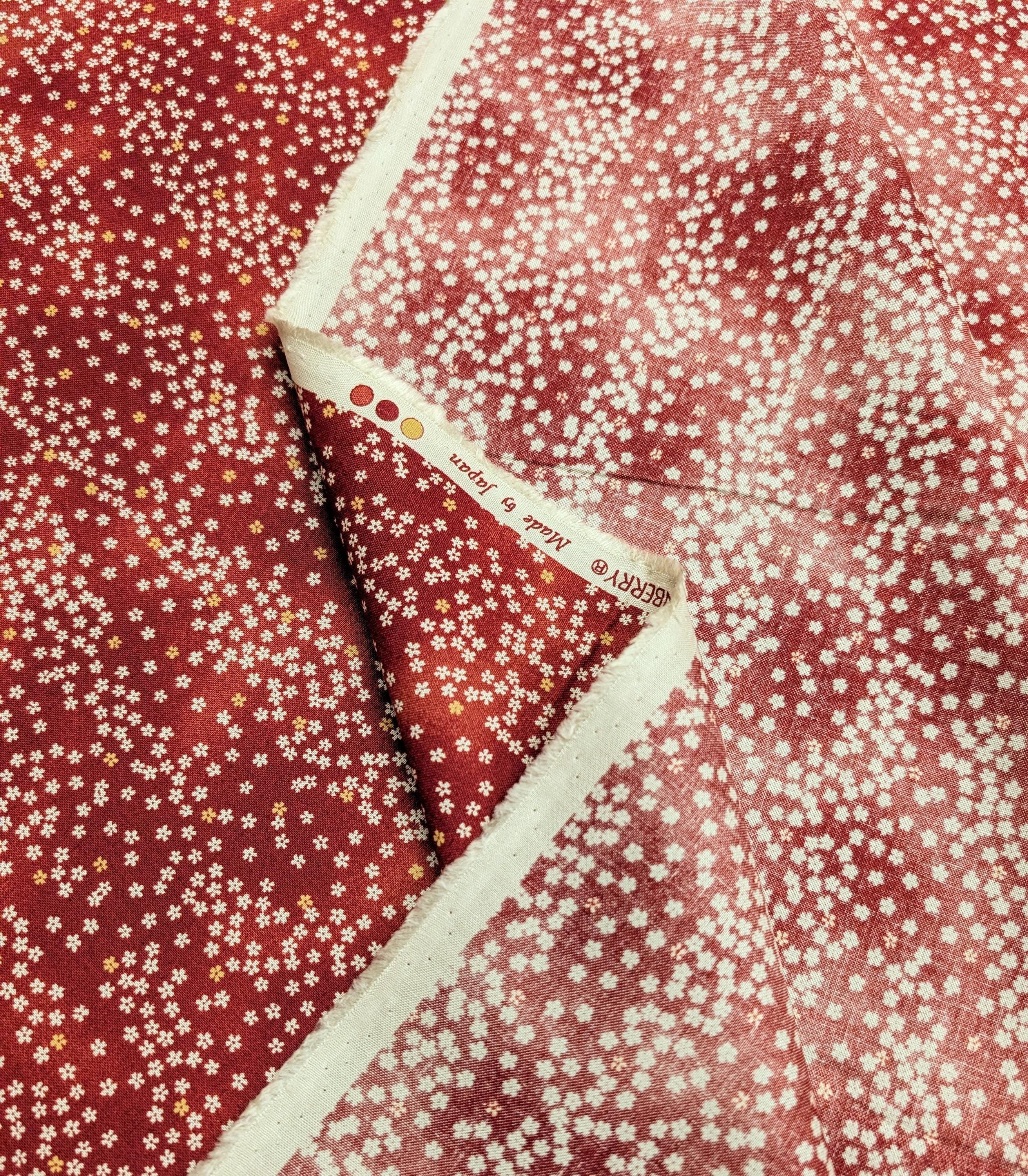 Cherry Blossom Sky Sevenberry Japanese cotton fabric 88234-2-4 red