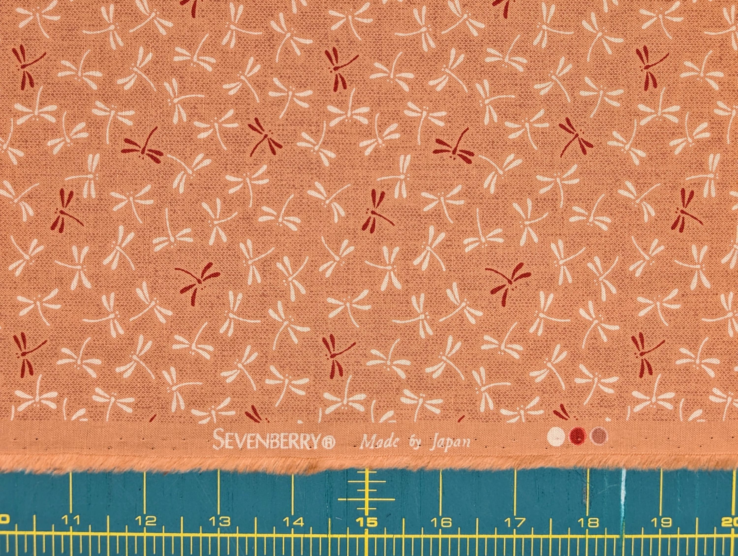 Dragonflies Sevenberry Japanese cotton fabric 88222-7-11 peach
