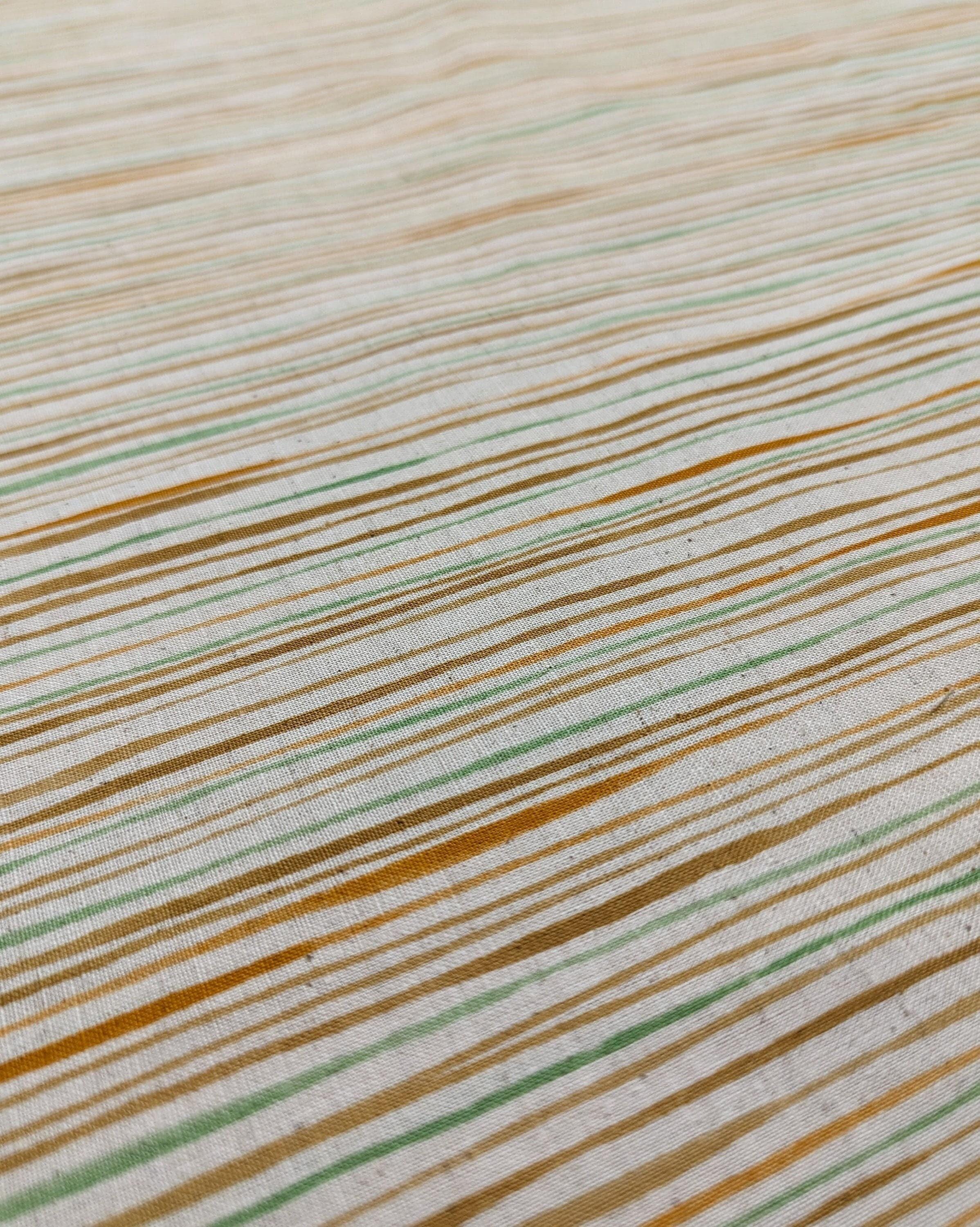 Kokka - Watercolor Stripe Cotton/Linen Fabric - Orange