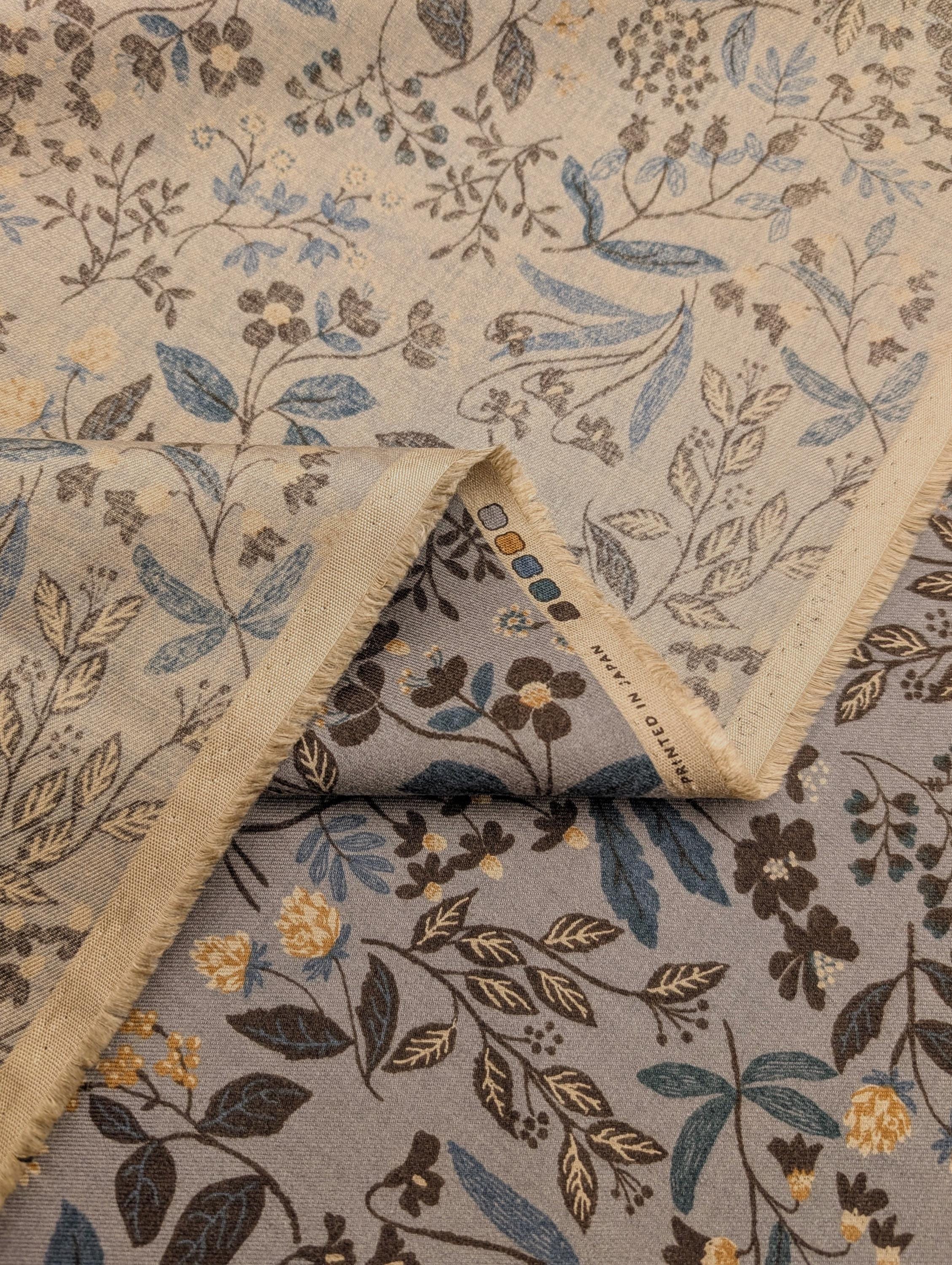 Hokkoh - Enchanted Wildflowers Brushed Cotton Fabric - Gray