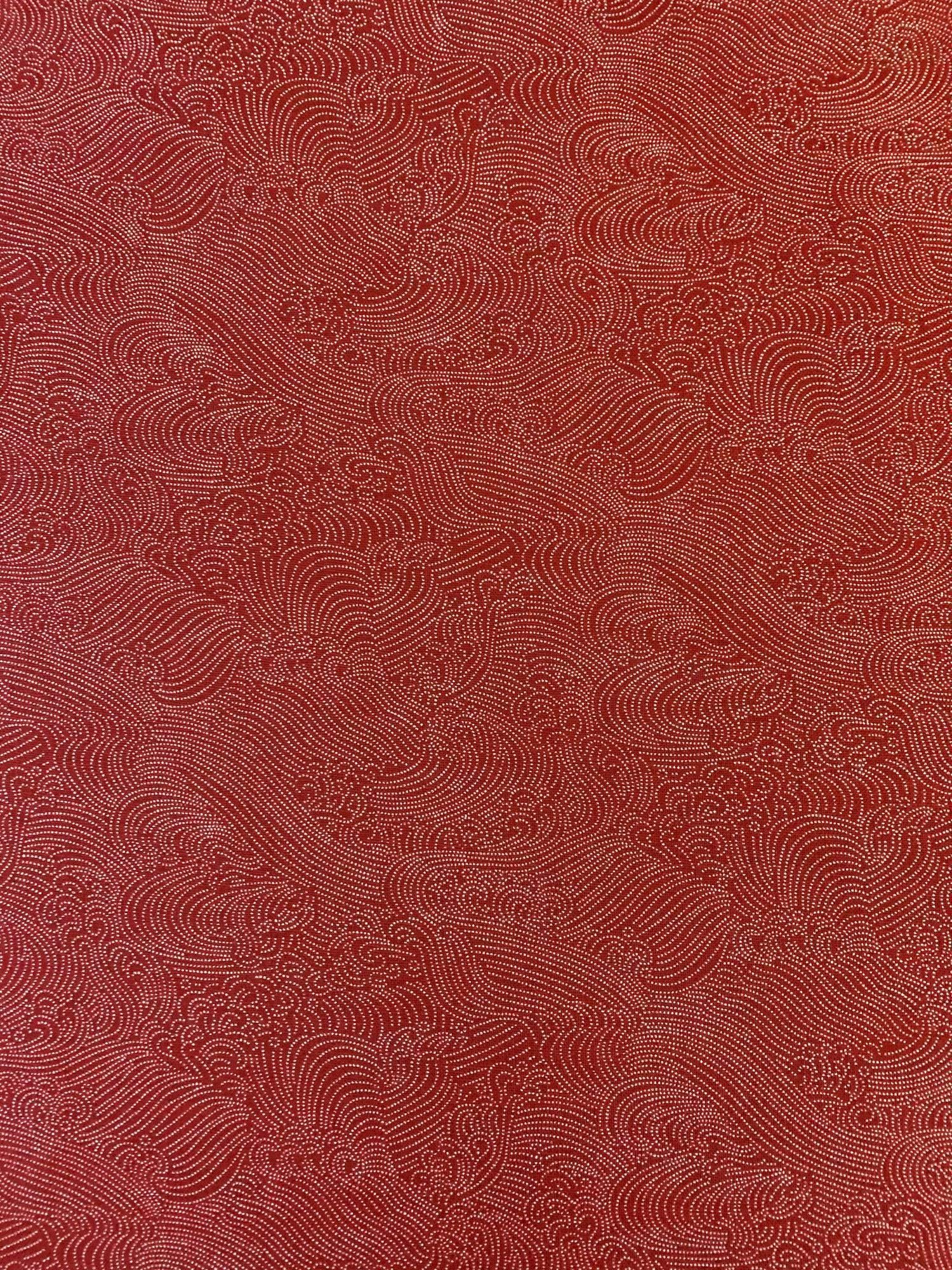 Sevenberry - Dotted Waves Cotton Fabric - Red