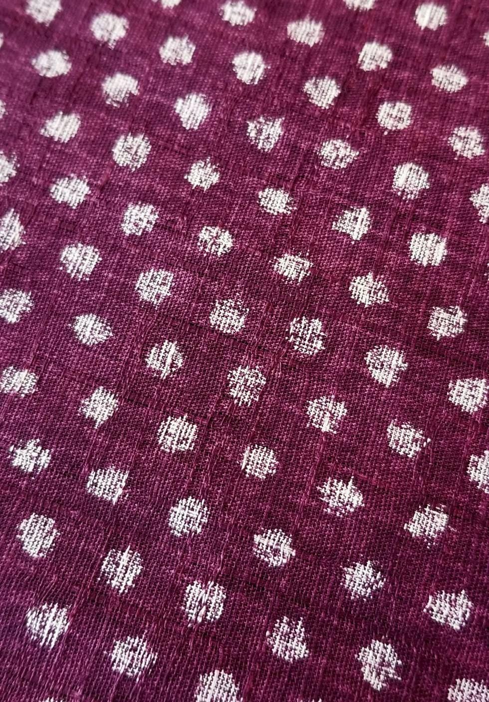 Morikiku Small Dots Japanese cotton dobby fabric M12000-A12 purple plum