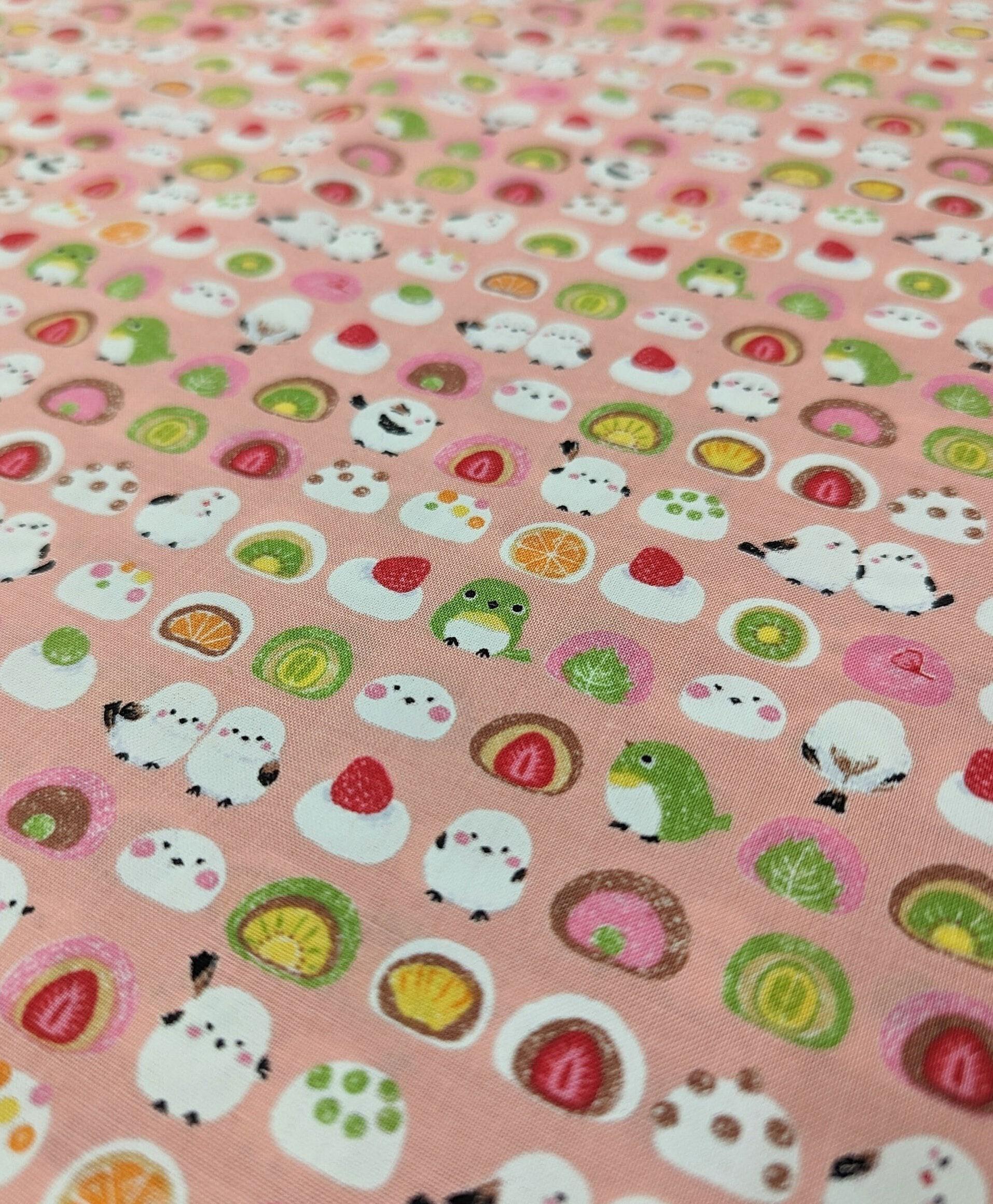 Senyo - Chickadees and Mochi Cotton Fabric - Pink