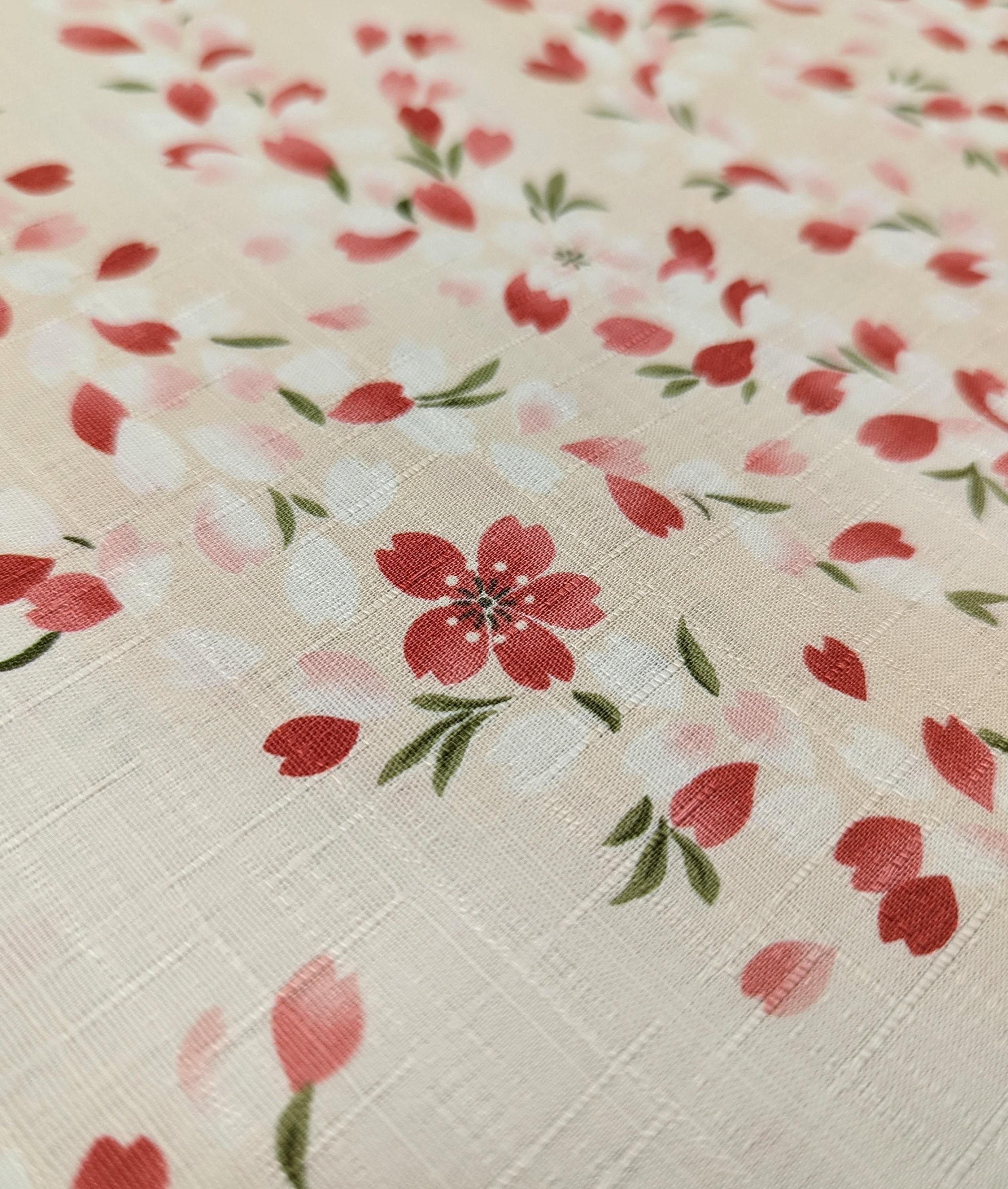 Kobayashi - Breezy Cherry Blossoms Cotton Dobby - White