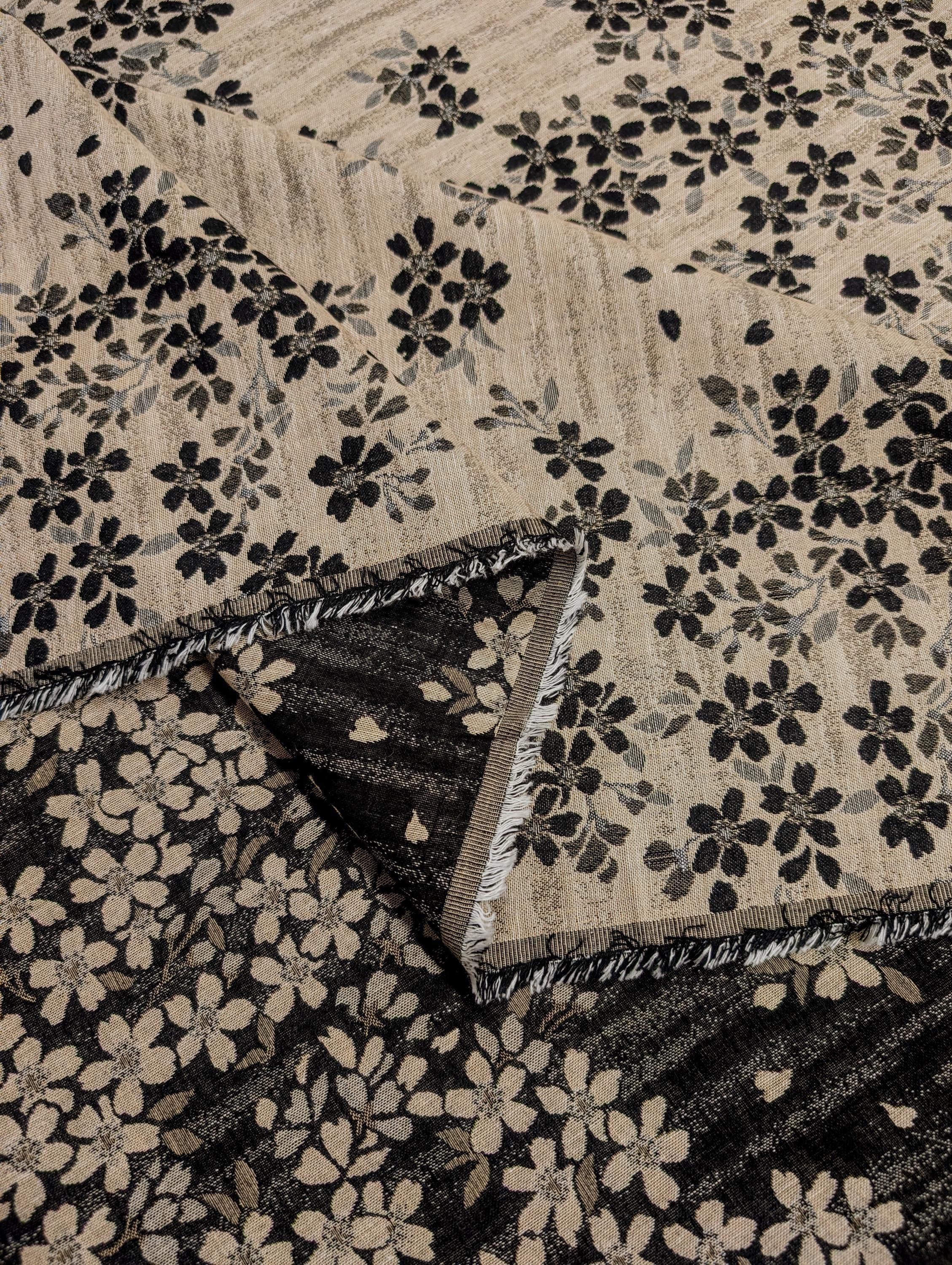 Double-Sided Cherry Blossoms Kobayashi Japanese cotton fabric KTS-7006-A - half yard