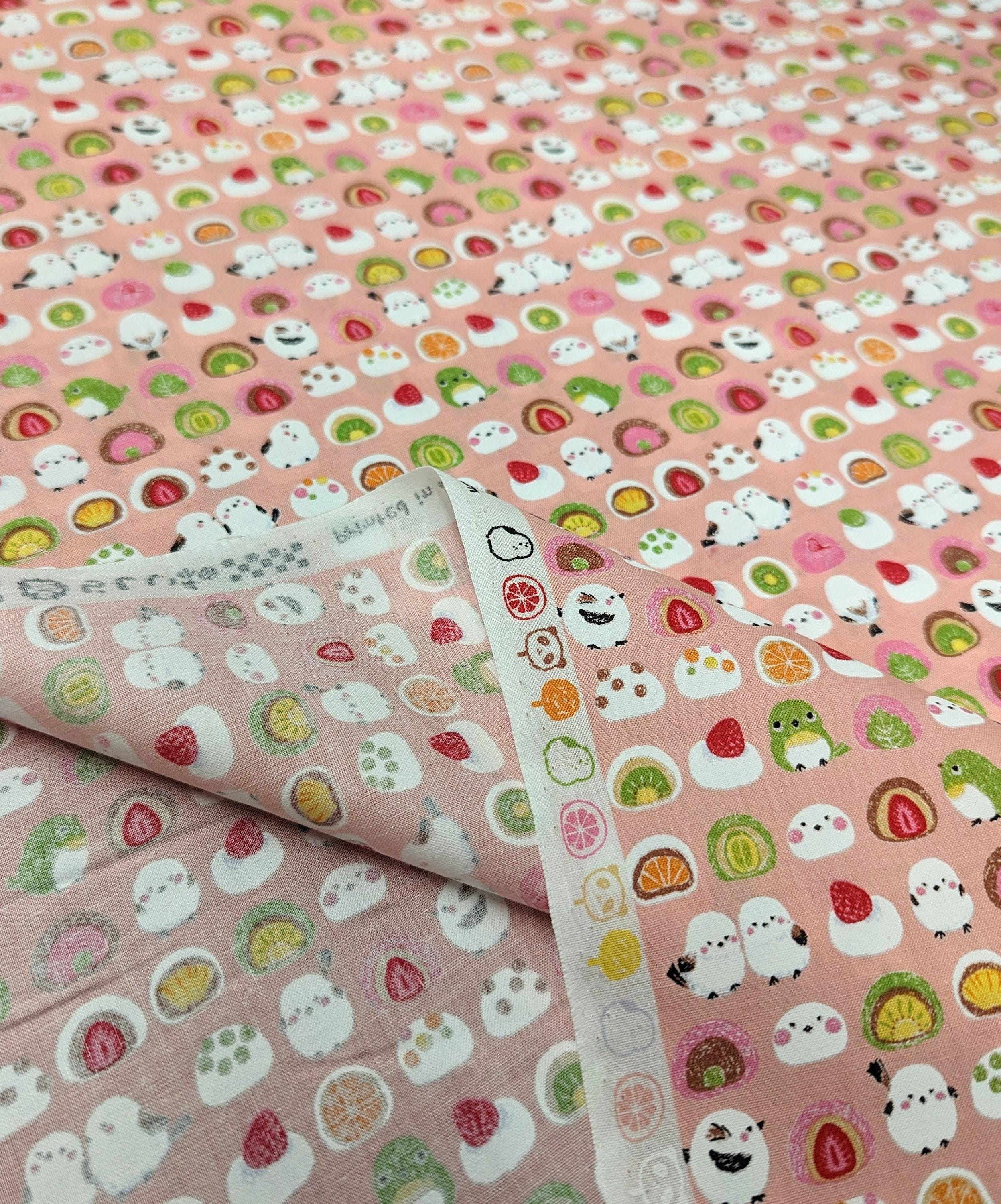 Senyo - Chickadees and Mochi Cotton Fabric - Pink