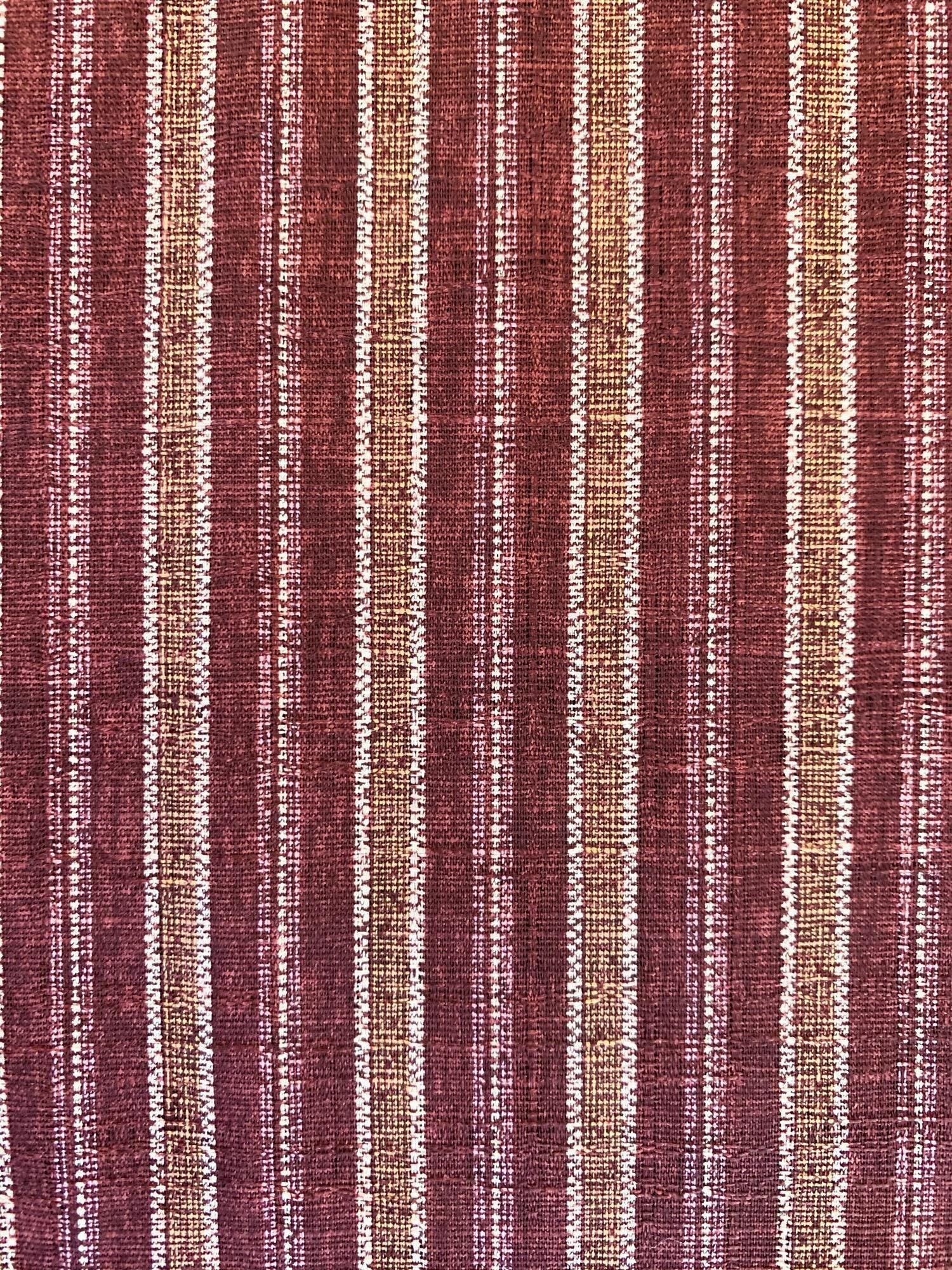 Morikiku - Stripe Cotton Dobby - Plum