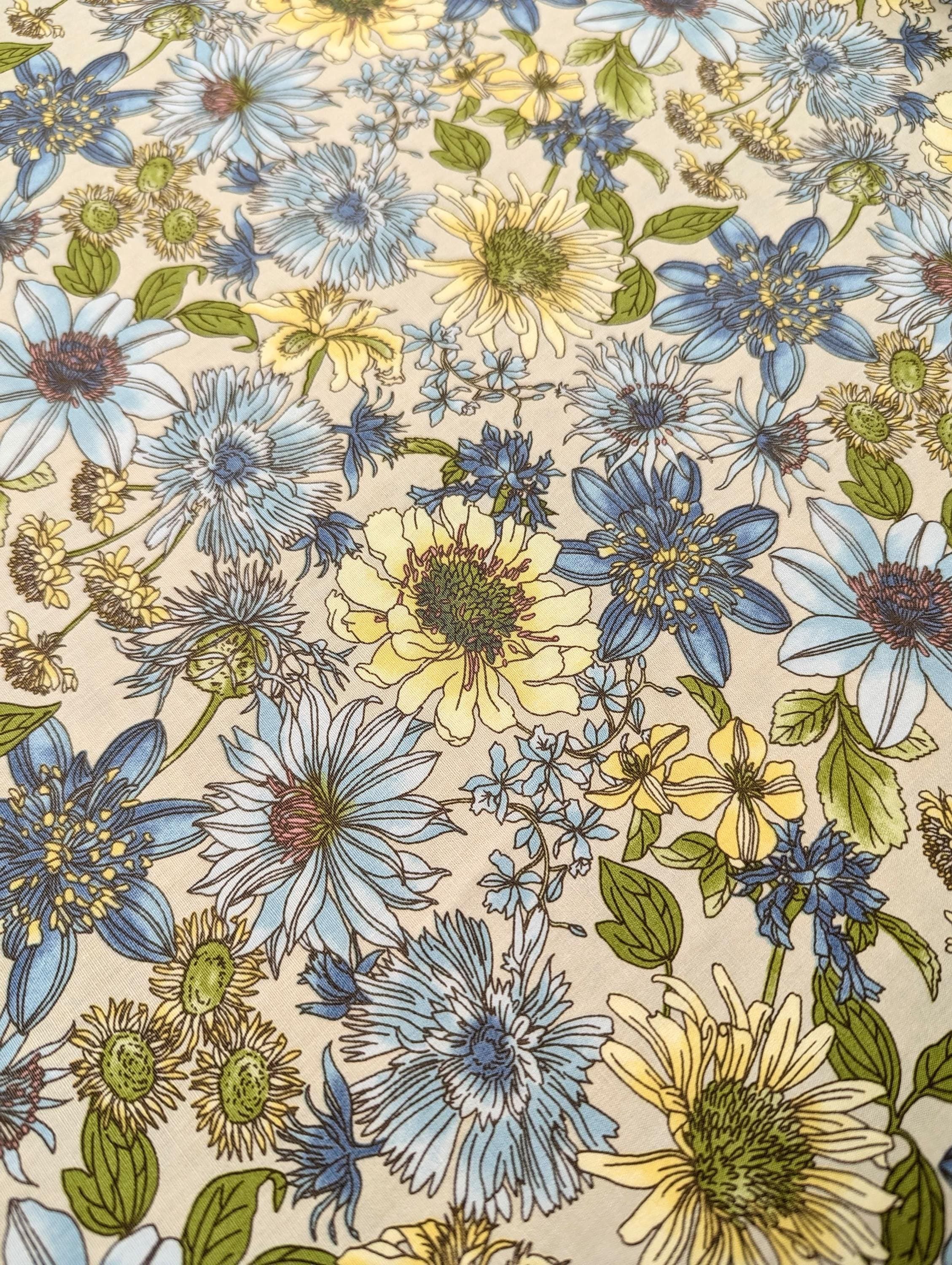 Hokkoh - Meadow Bouquet Cotton Fabric - Earl Gray