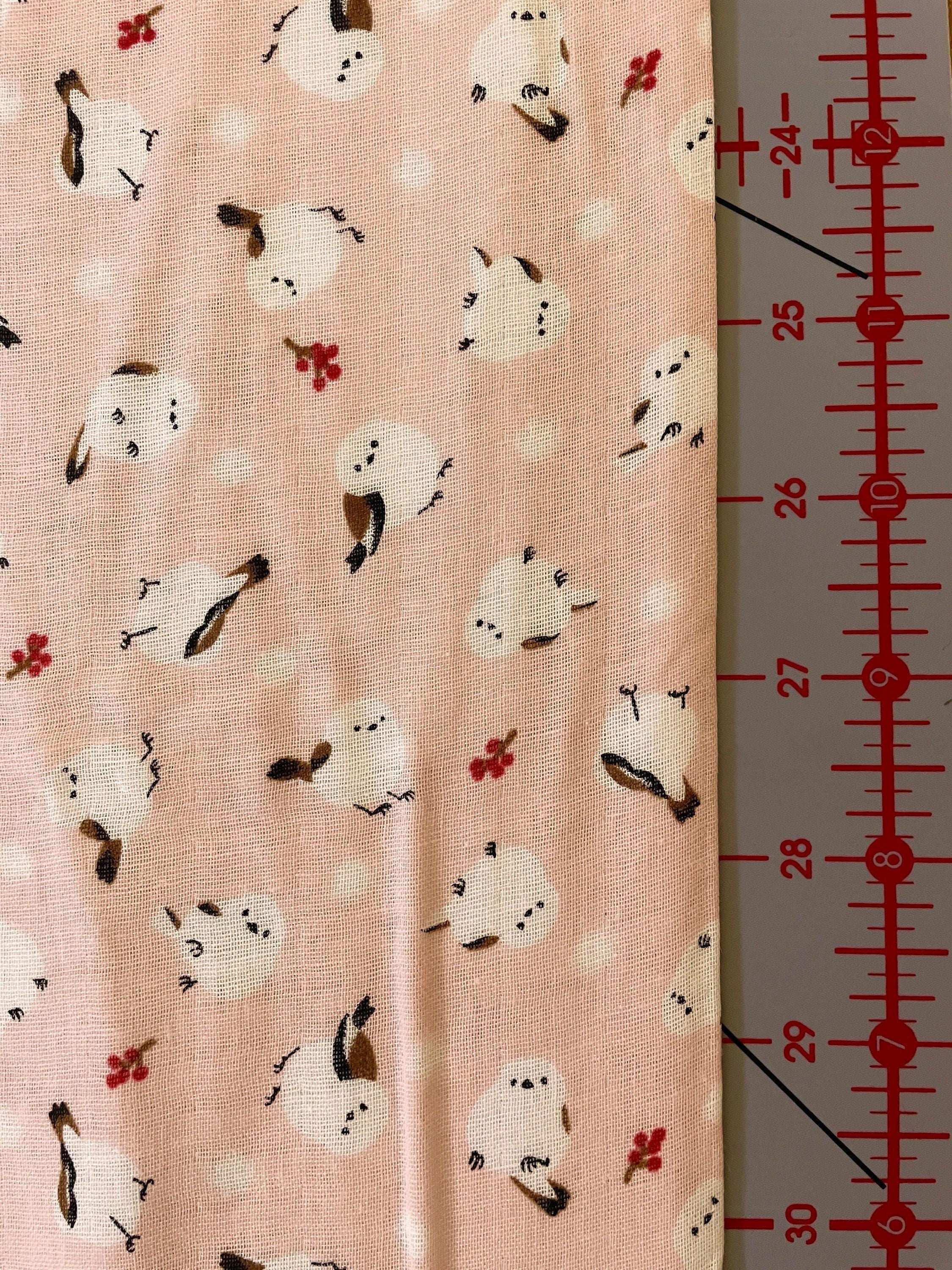 Orimono Imports - Snowy Birds Double Gauze Cotton - Pink