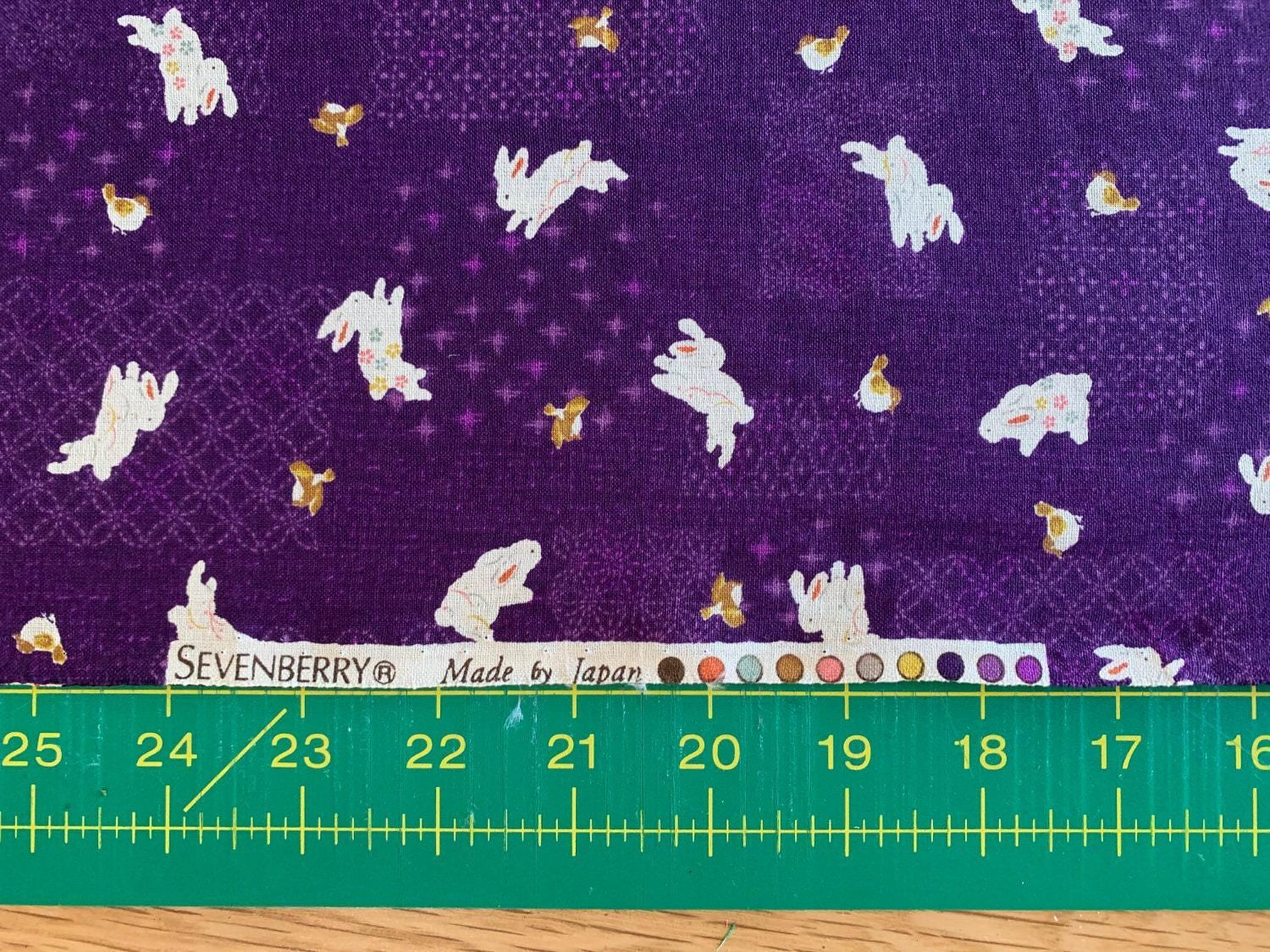 Sevenberry - Patchwork Rabbits Cotton Fabric - Purple