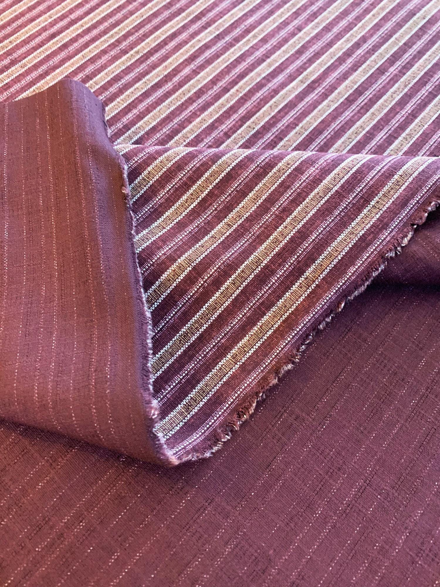Morikiku - Stripe Cotton Dobby - Plum