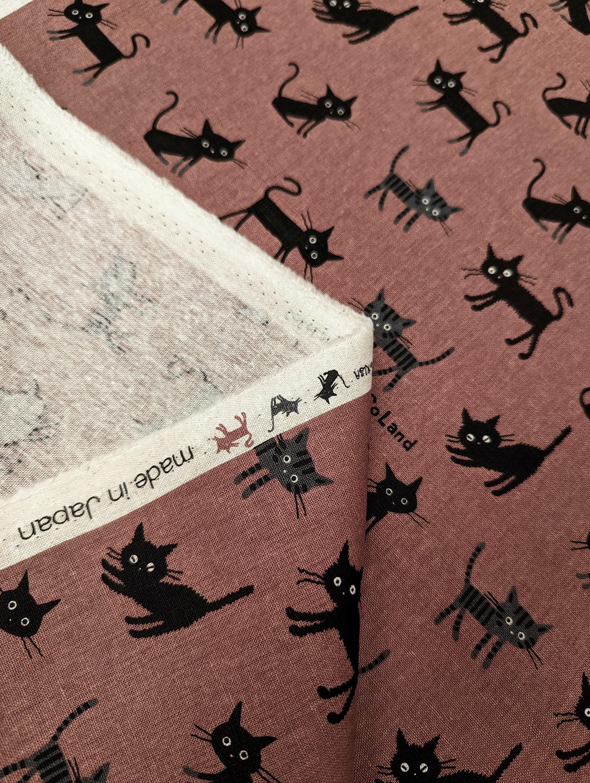 Hishiei - Cocoland Medium Cats Cotton/Linen Oxford - Dusty Rose