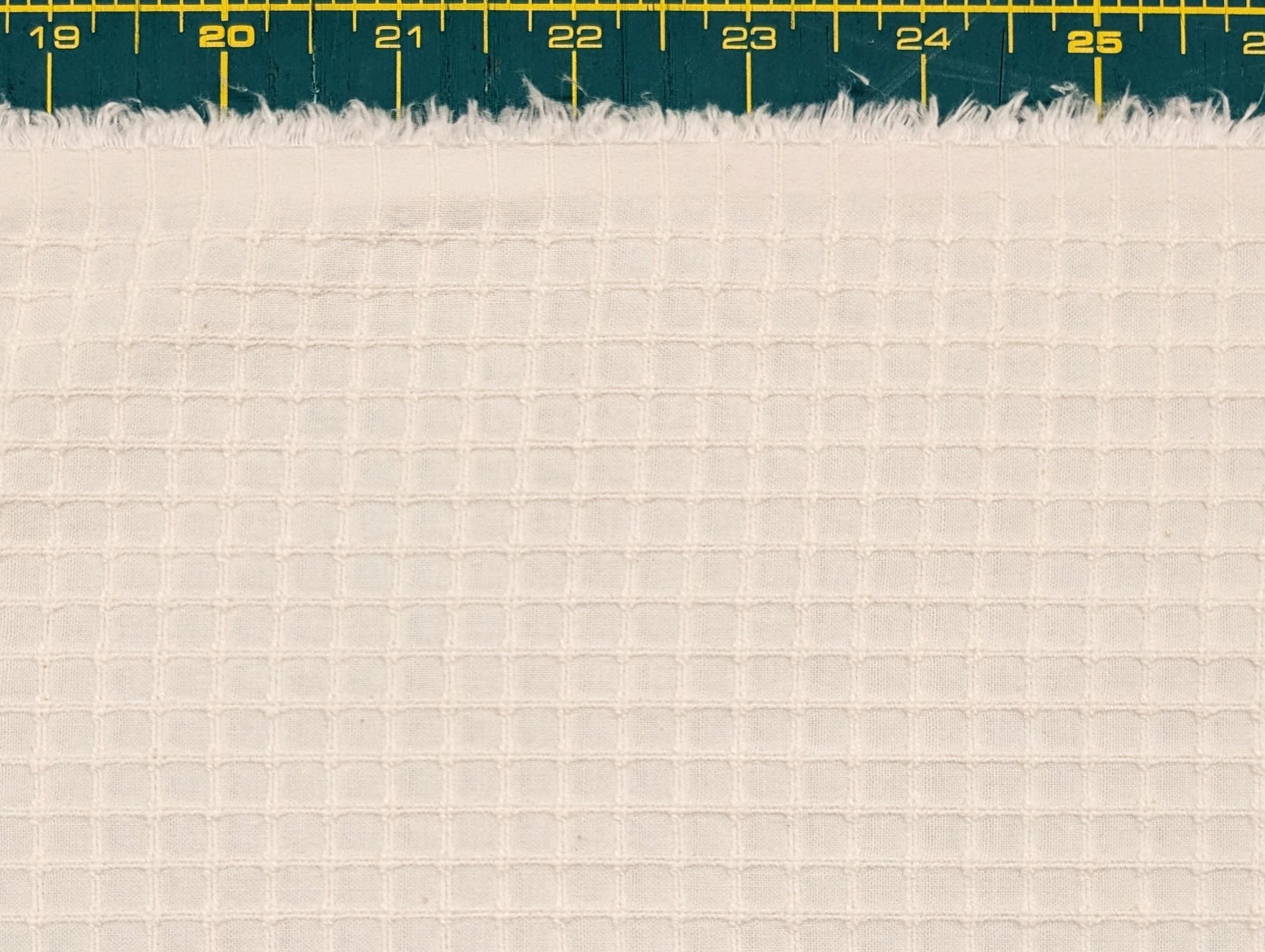 Kobayashi - Soft Gridded Weave Cotton Fabric - White