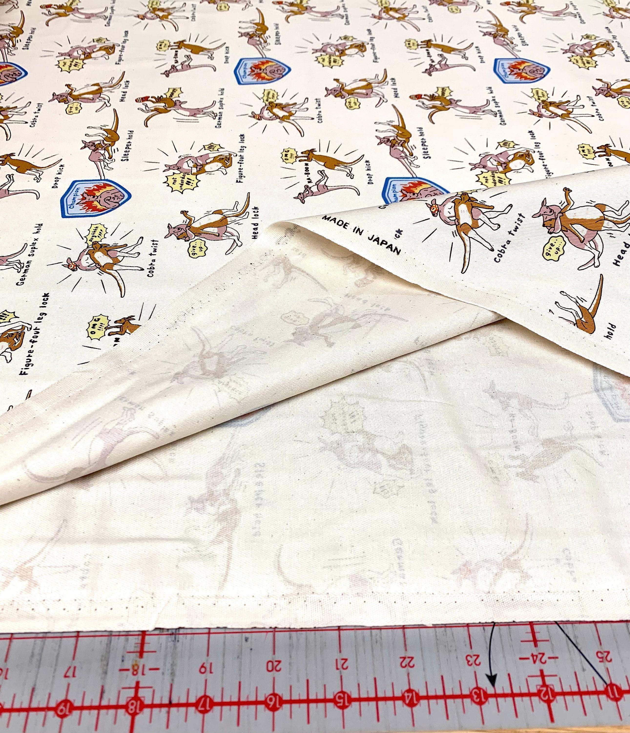 Kobayashi Luche Roo! Japanese cotton twill fabric KTS6806-A cream - half yard