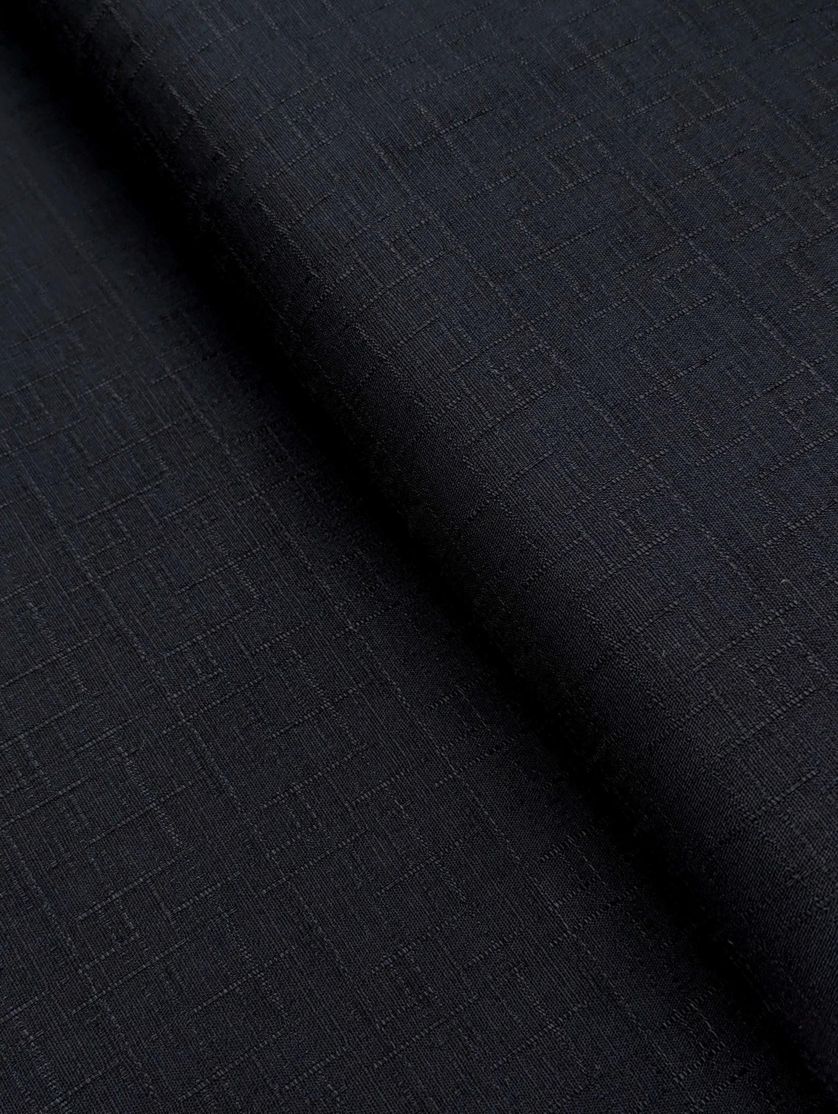 Kobayashi - Solid Color Cotton Dobby - Dark Navy Blue