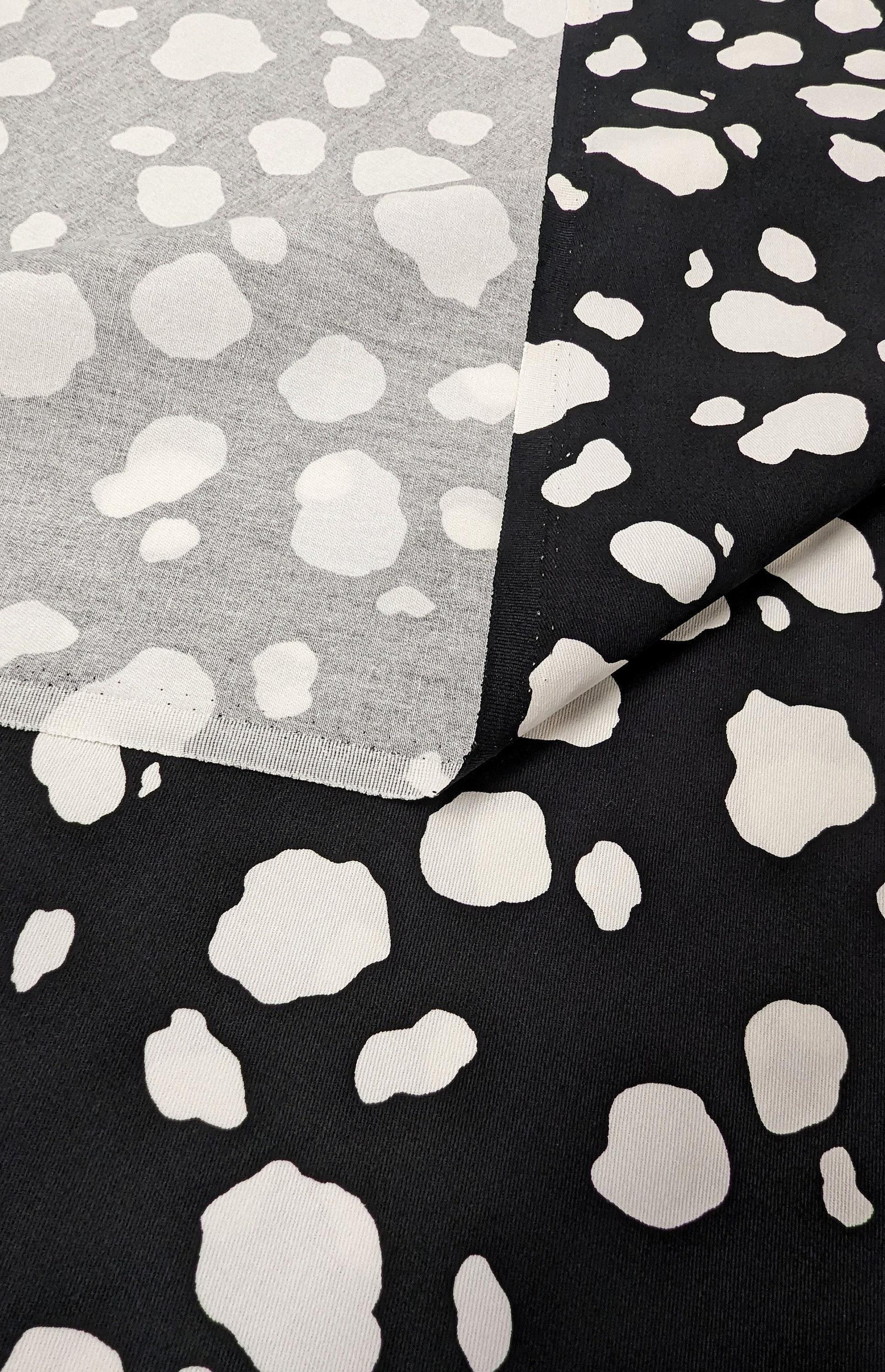 Koyama - Cow Print Cotton Fabric - Black and White