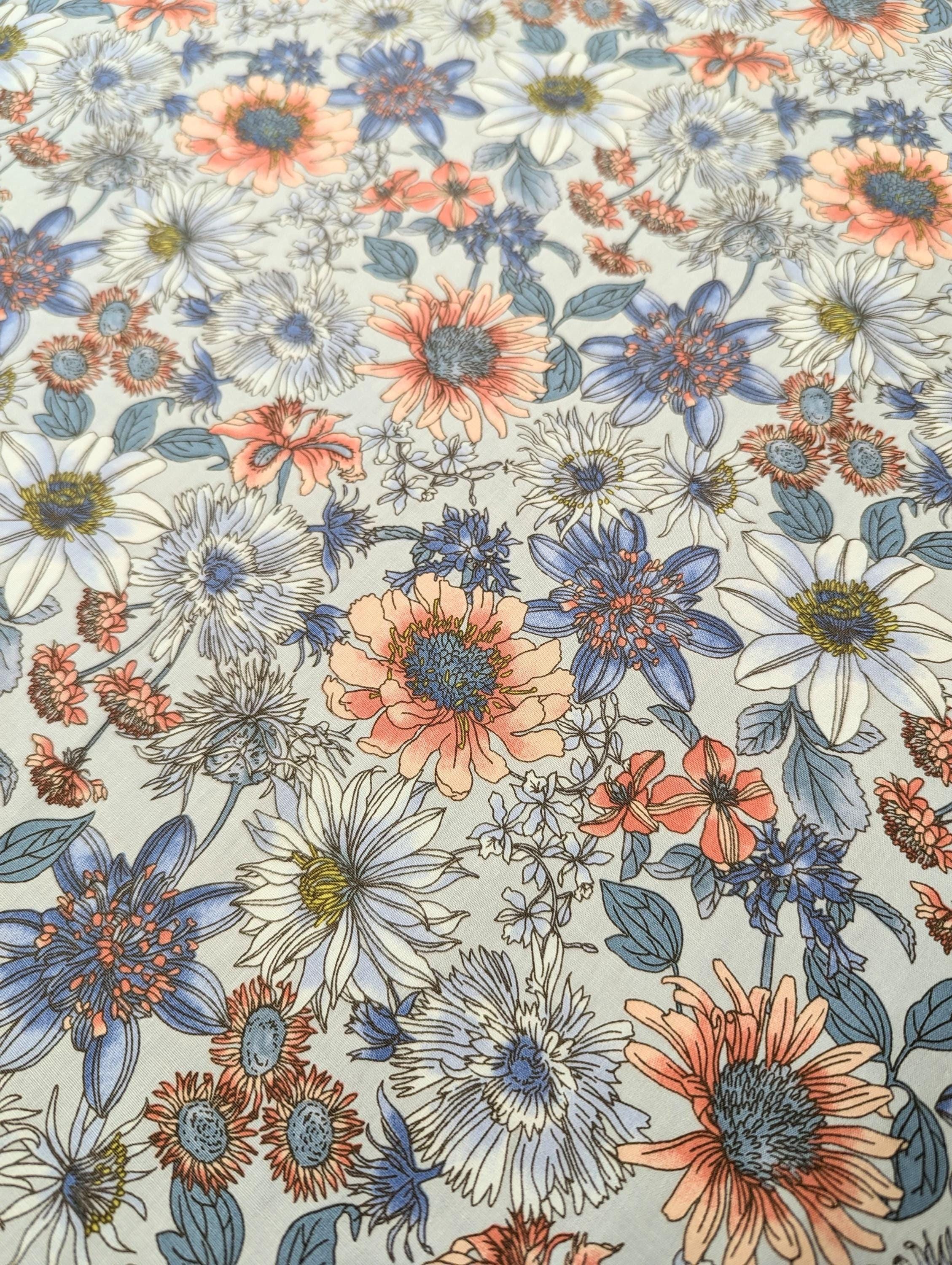 Hokkoh - Meadow Bouquet Cotton Fabric - Light Blue