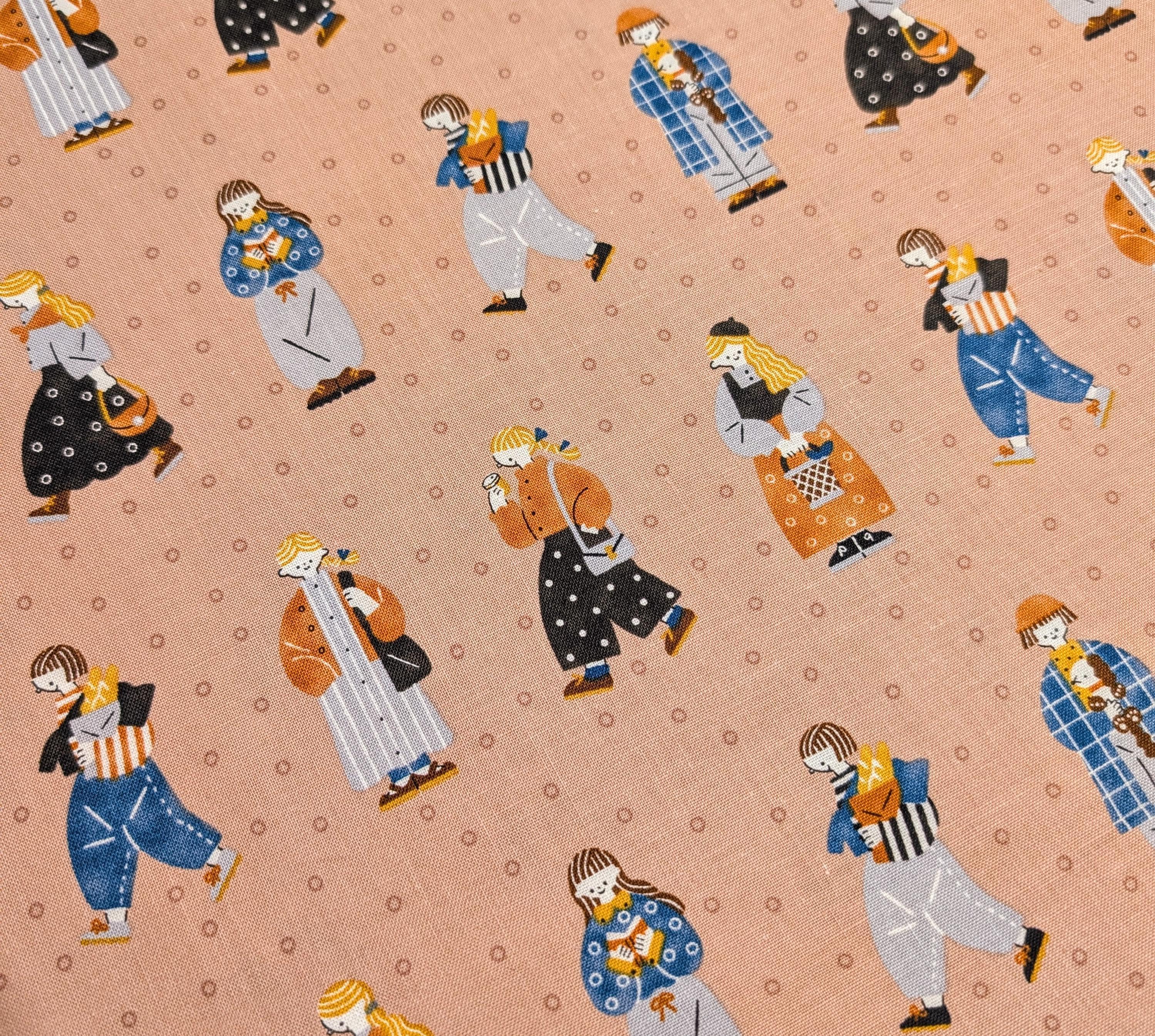 Cosmo - Scandinavian Folk Japanese Cotton Fabric - Pink