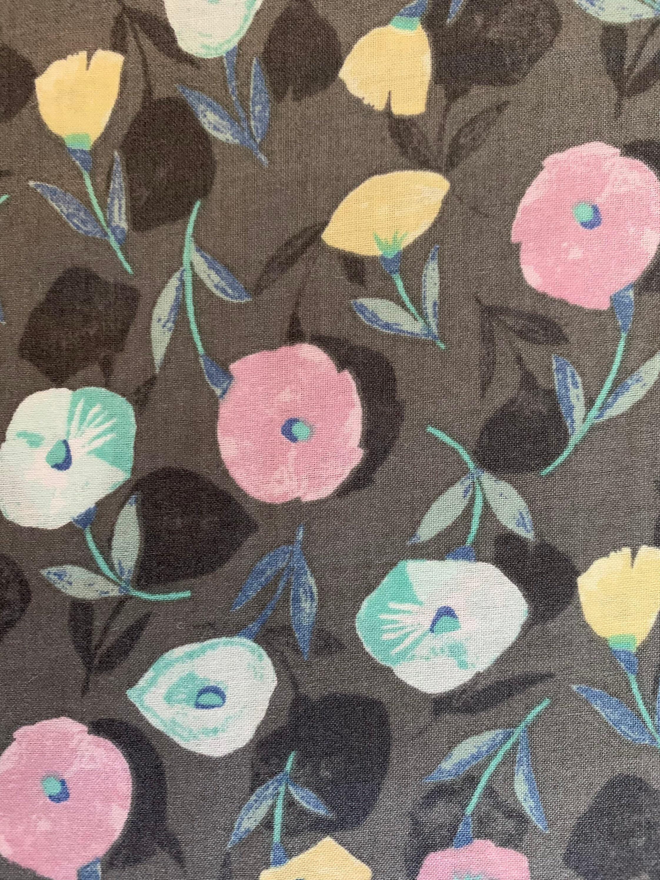 Cosmo - Poppy Shadows Cotton Lawn - Blue Pink Yellow