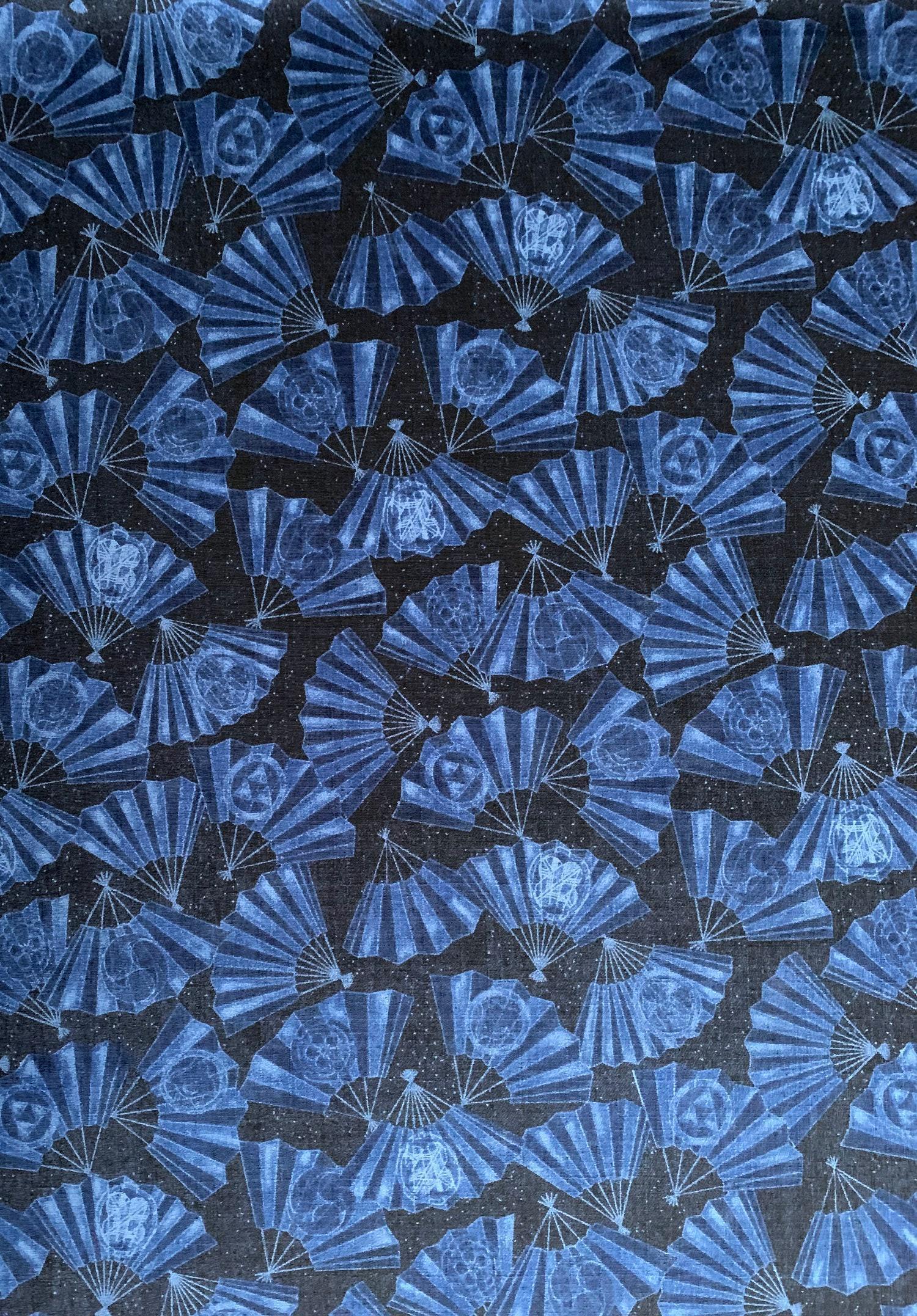 Sevenberry - Fans Cotton Dobby - Dark Blue