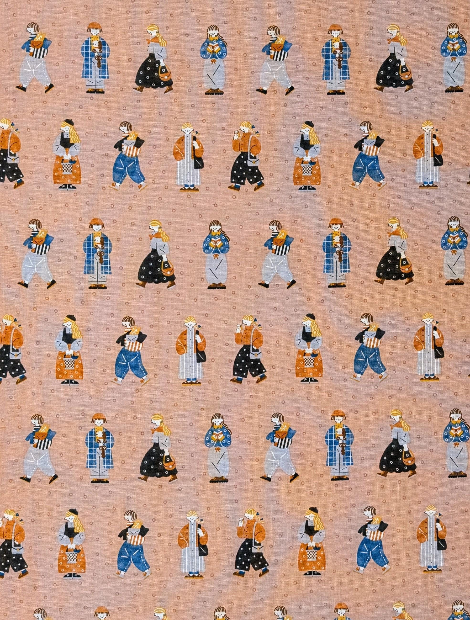 Cosmo - Scandinavian Folk Japanese Cotton Fabric - Pink