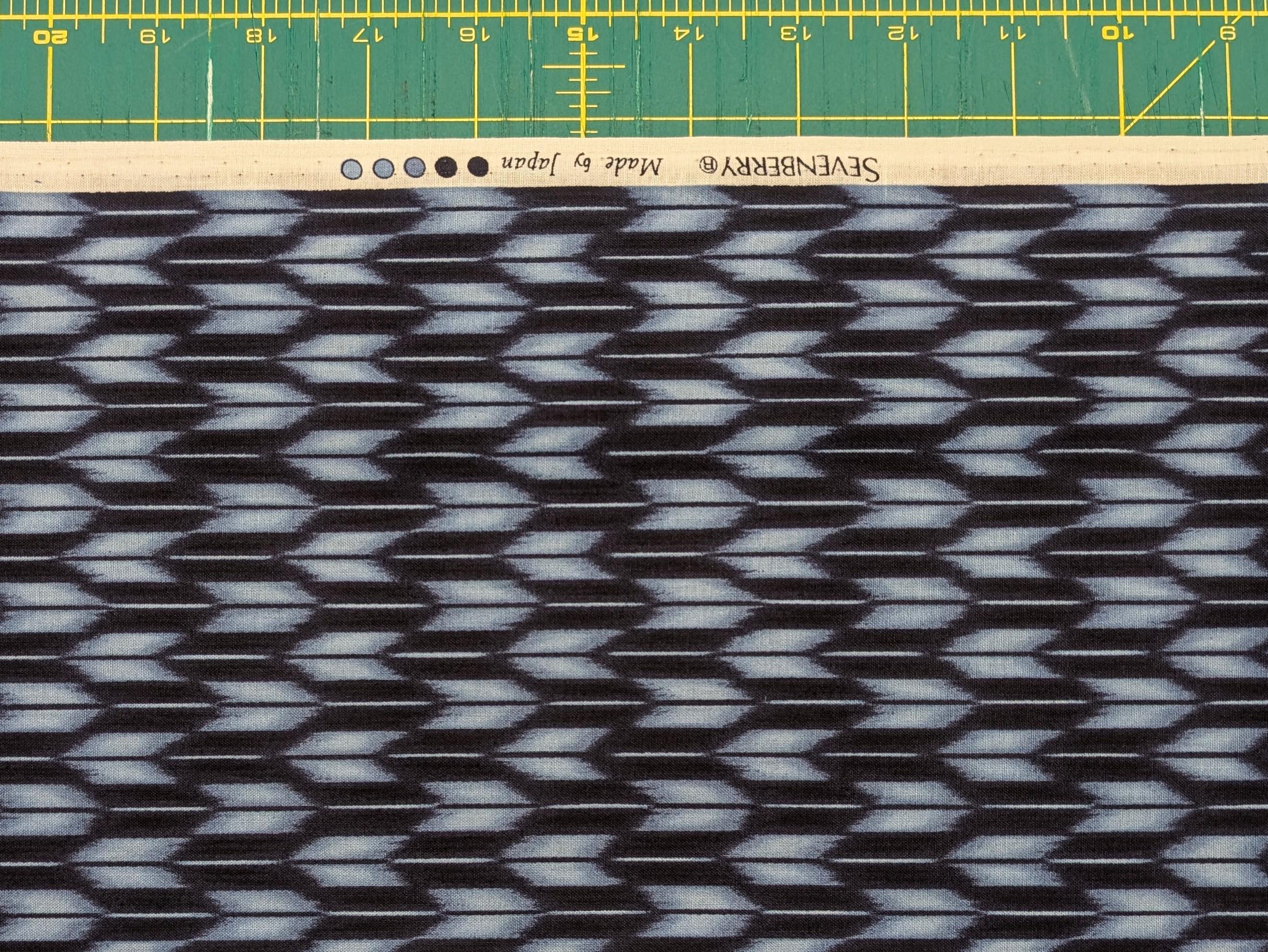 Sevenberry - Arrow Printed Shibori-Style Collection Cotton Fabric - Dark Indigo Blue